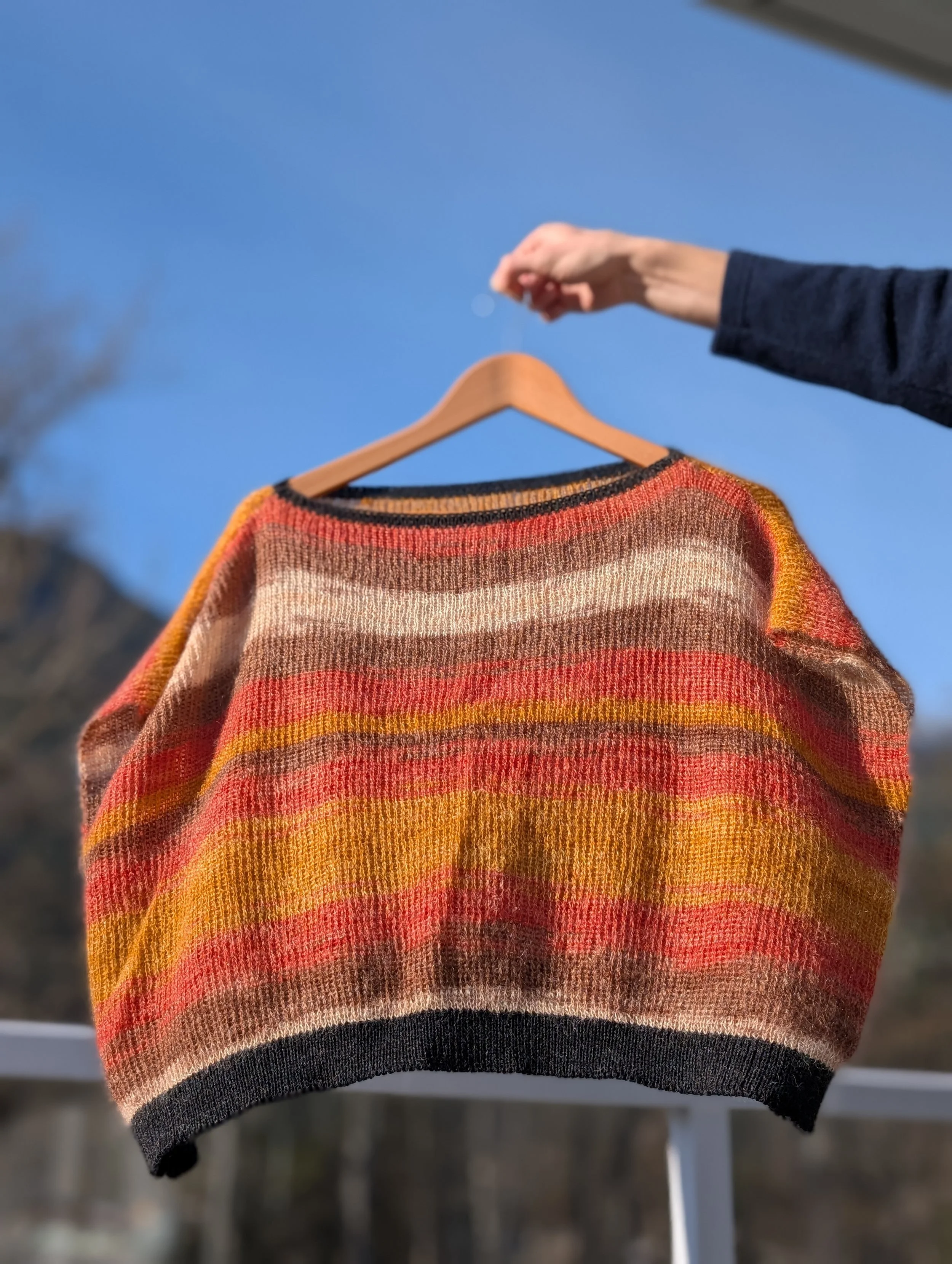 M/L Striped Mohair Milano Knit Vest