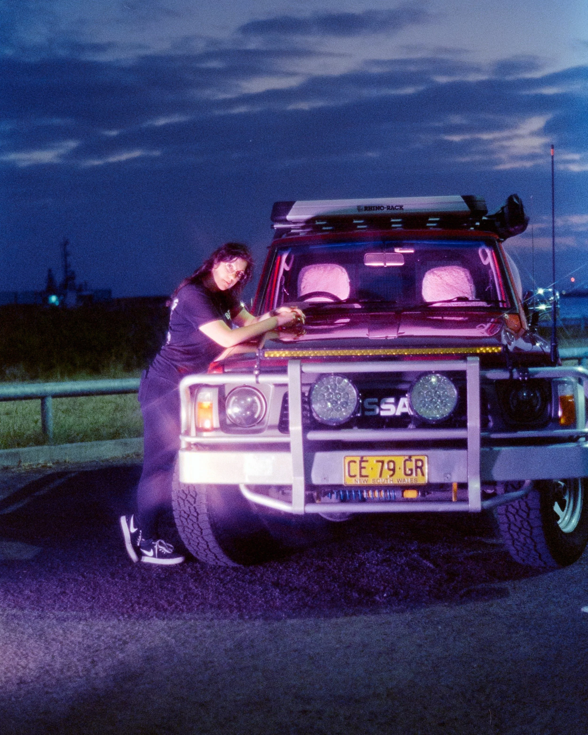 Josie and Scorpion, her GQ Patrol, out at Port Botany, shot on 35mm Film - 500T Cinefilm