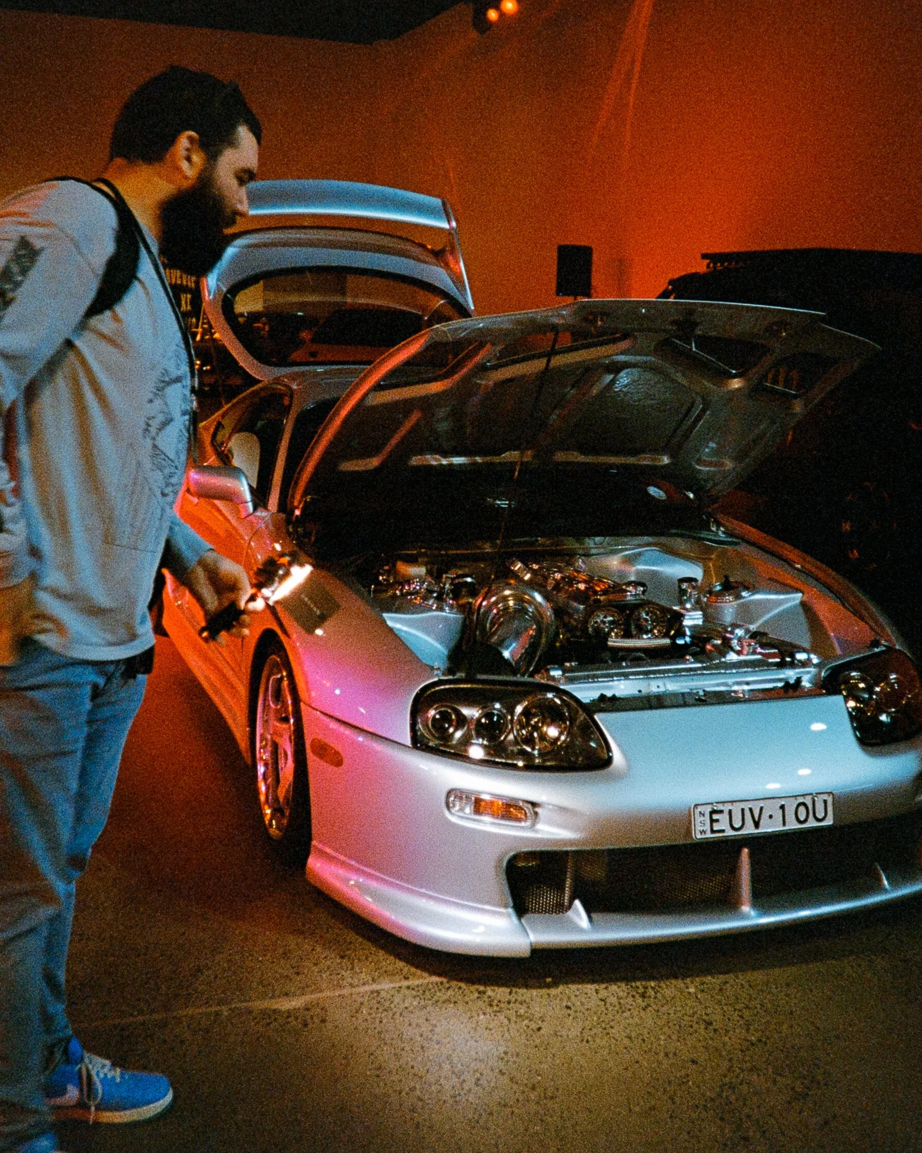 Josie's brother Adrian checking out the Supra at Unmarked