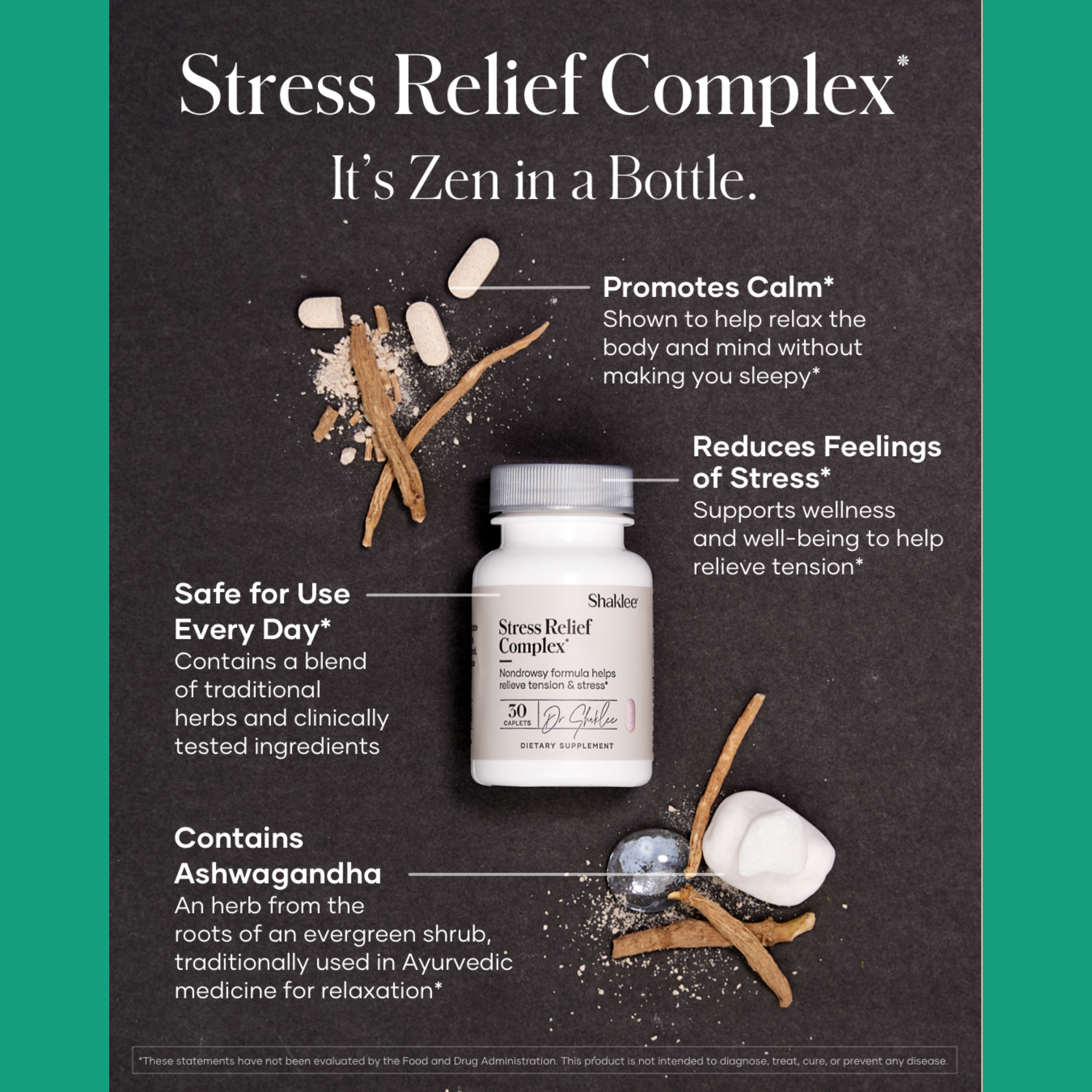 NATURAL SUPPLEMENT FOR STRESS RELIEF ANTI-ANXIETY CALM WITH ASHWAGANDHA