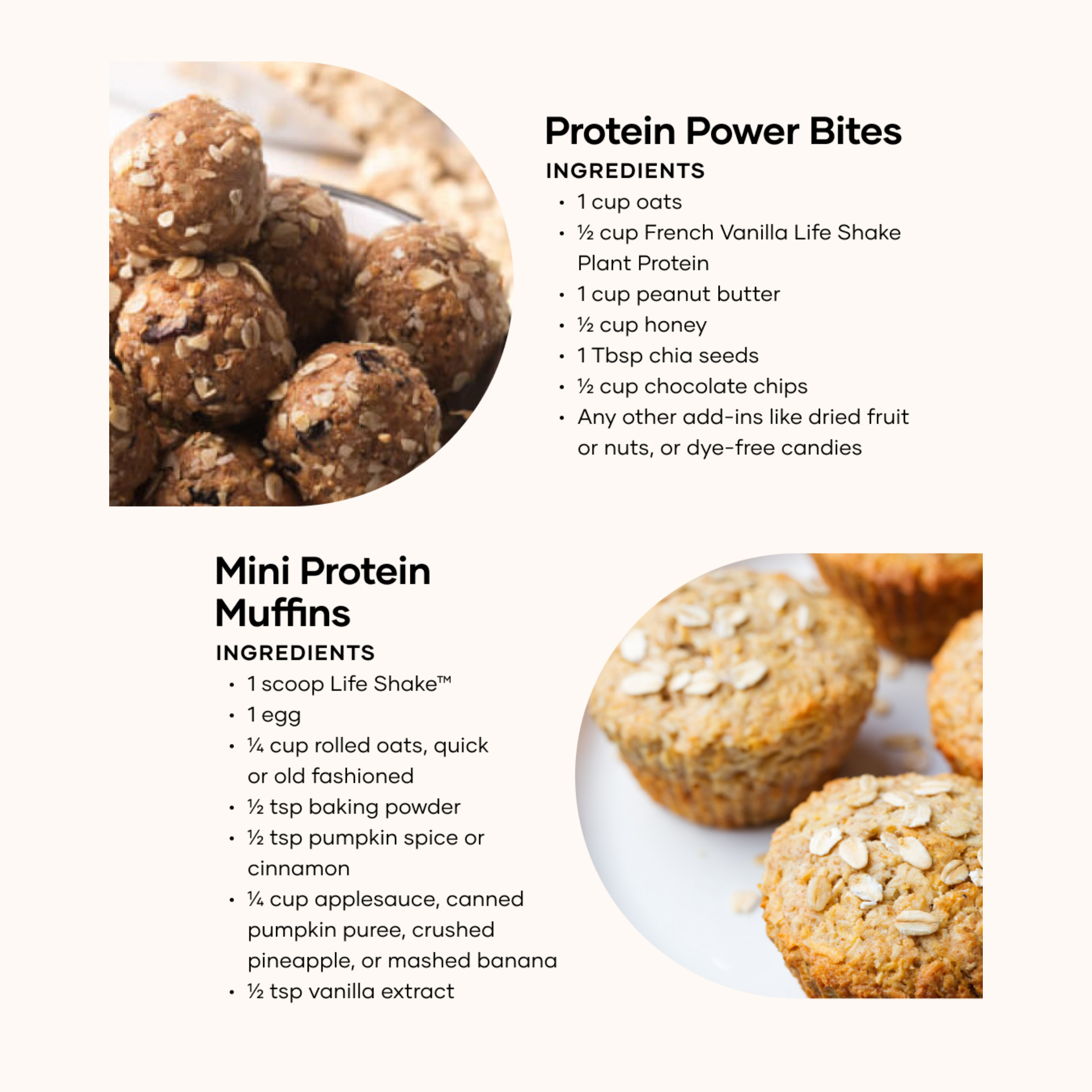 HIGH PROTEIN MUFFIN RECIPE LIFE SHAKE POWDER WITH PROBIOTICS