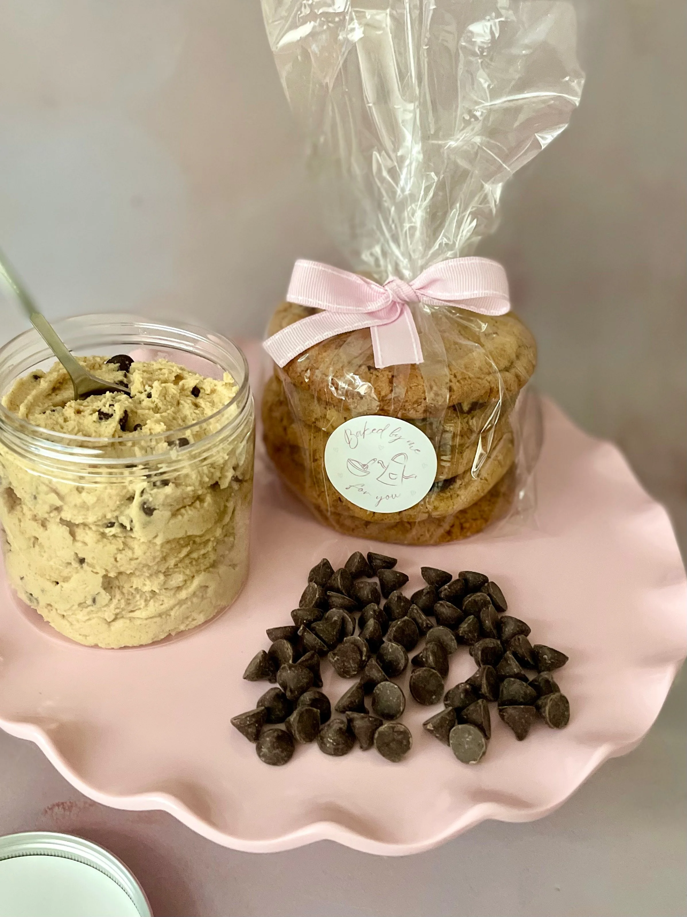 Chocolate chip cookies and edible cookie dough.JPG