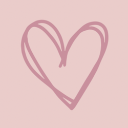 Pink sketch of a heart on a pink background