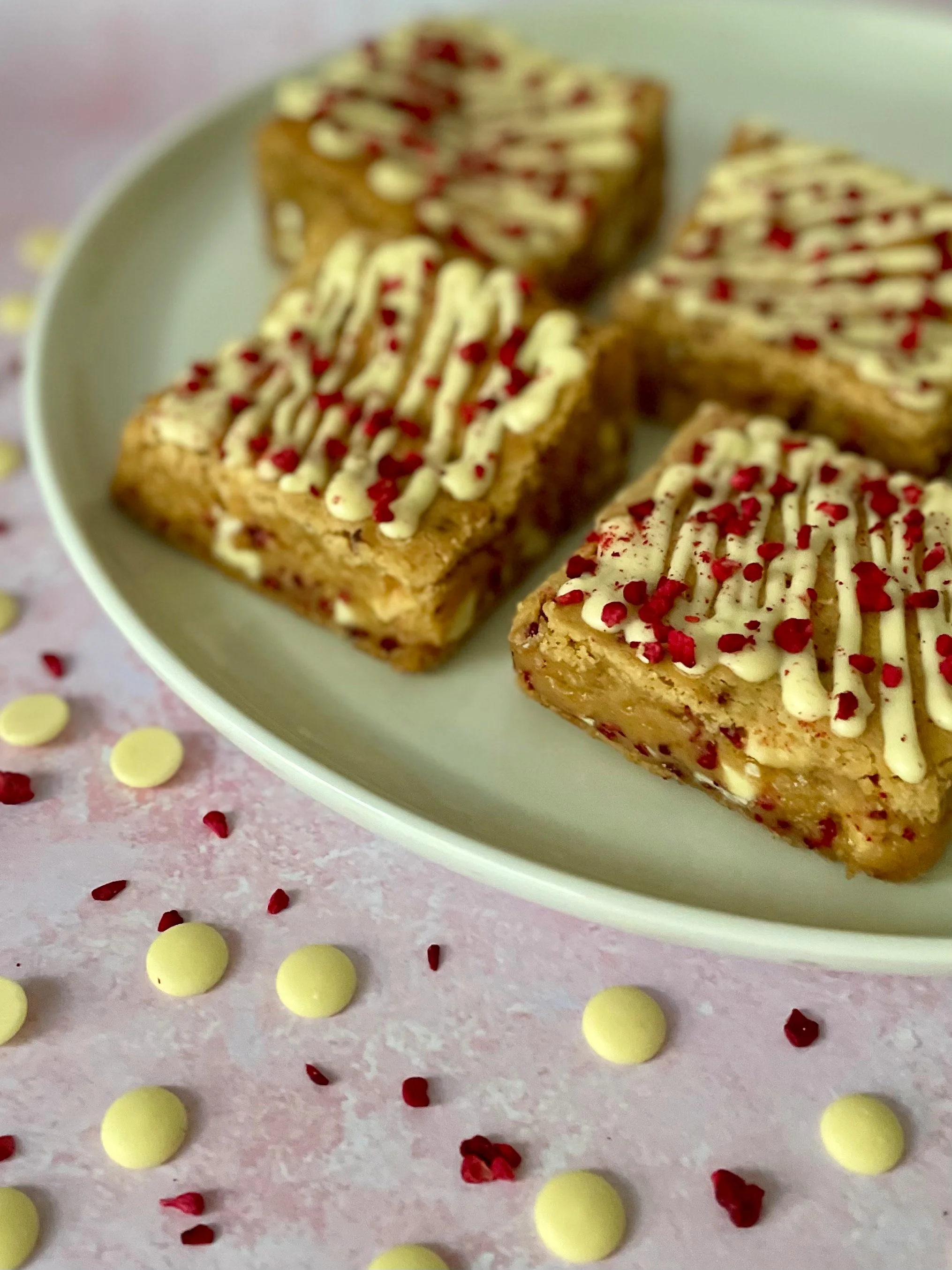 White chocolate and raspberry blondie.JPG