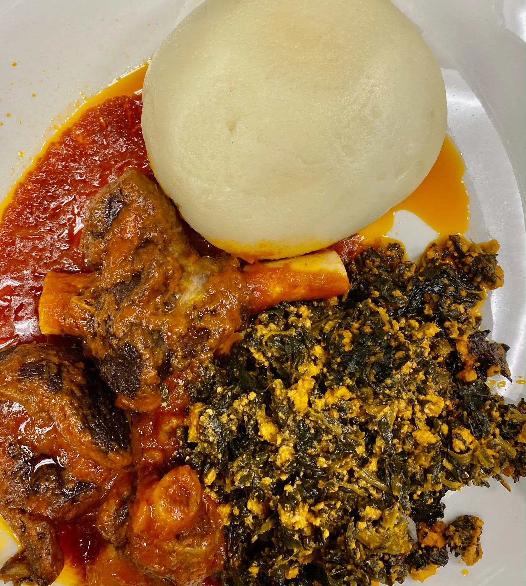 Pounded Yam and Egusi w/ Goat