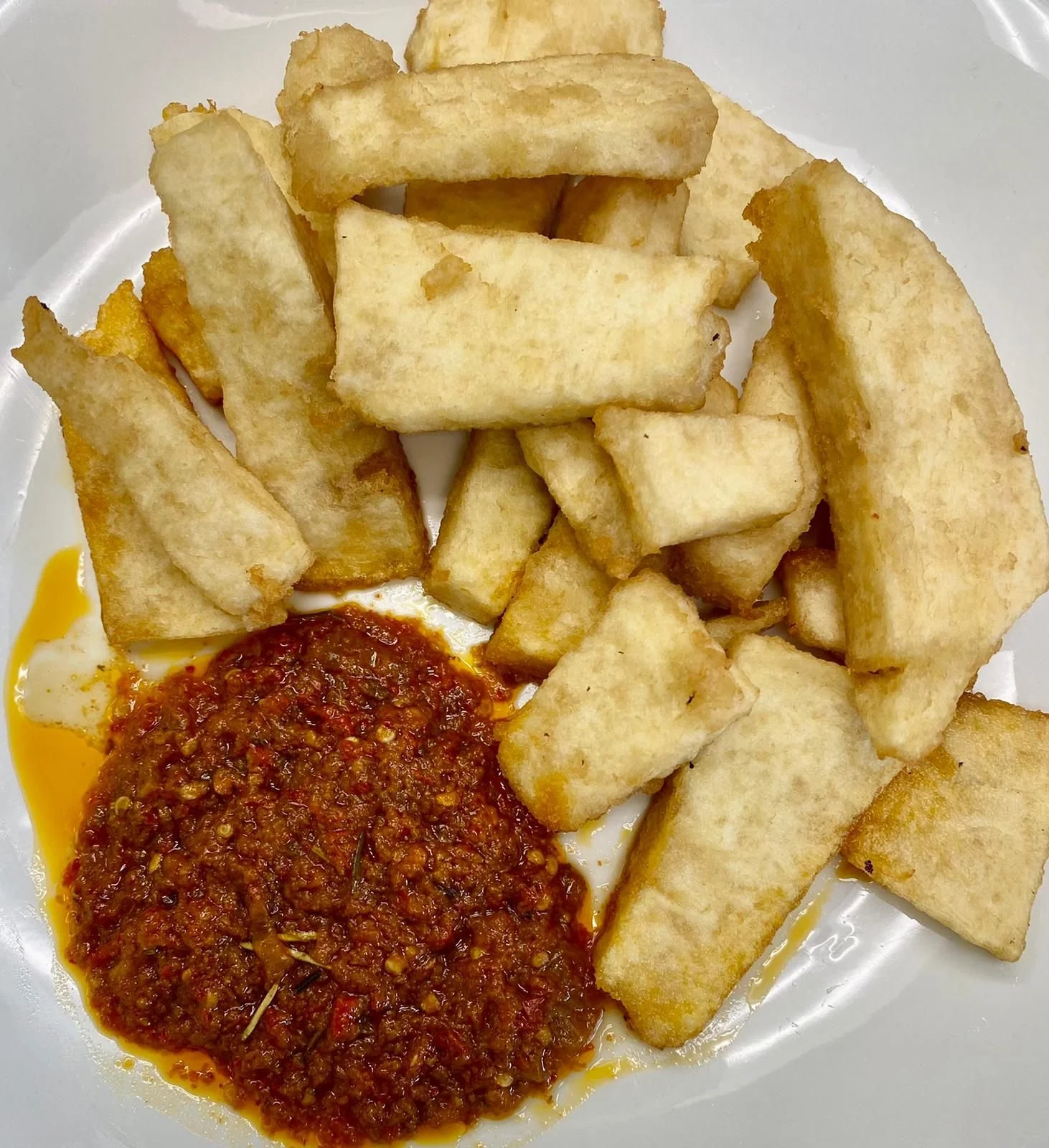 Fried Yams w/ Pepper Sauce
