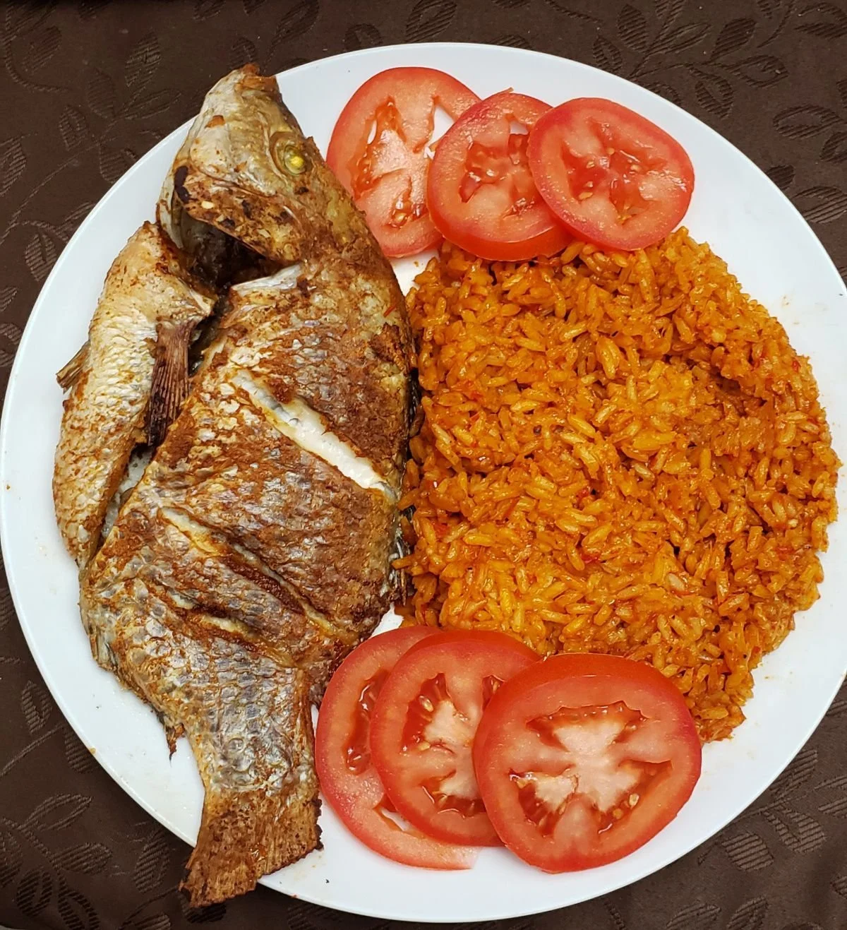 Jollof Rice and Whole Fish
