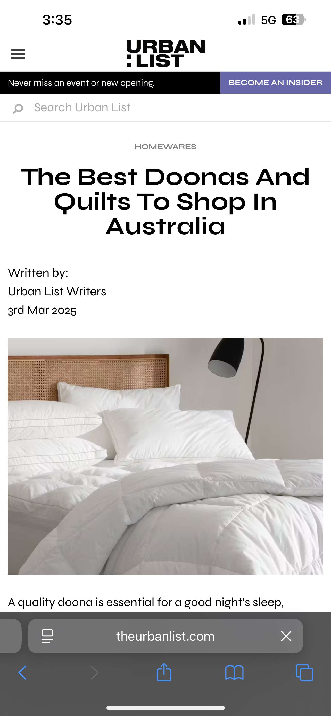 Listicle Coverage on The Urban List