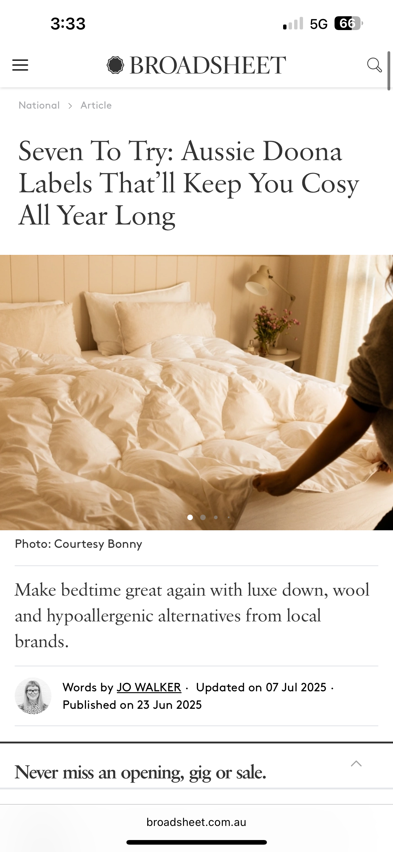 Listicle Coverage on Broadsheet