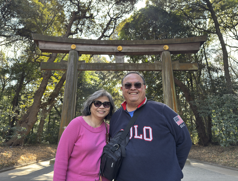 Picture taken at the Torri gate of Meiji Jingu Shrine in Tokyo.