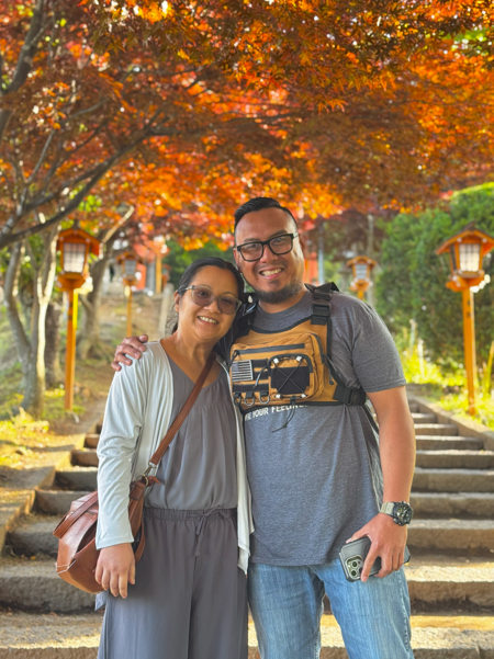 Lovely couple picture taken at Chureito Pagoda