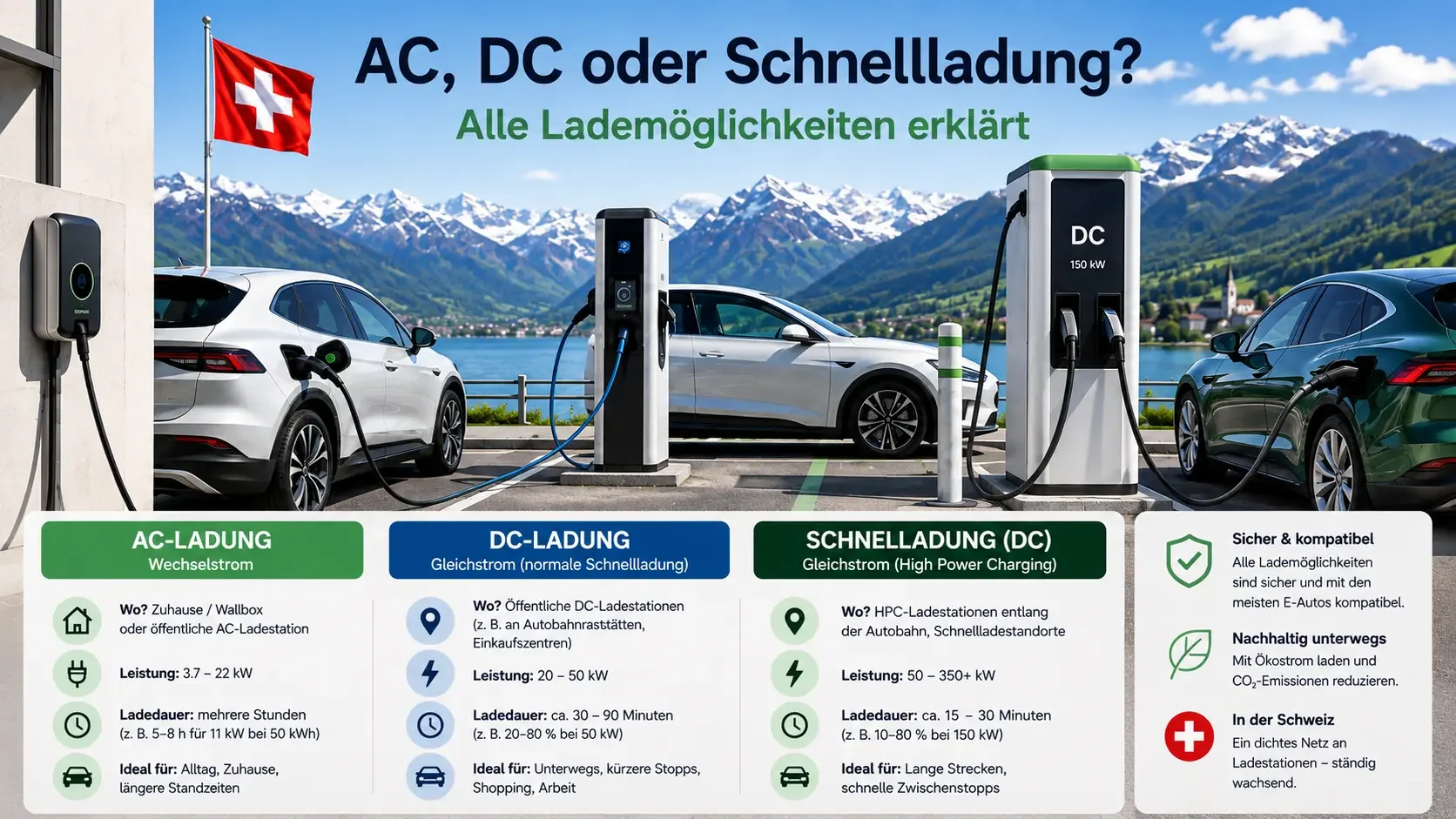 AC, DC oder Schnellladung? Alle Lademöglichkeiten erklärt