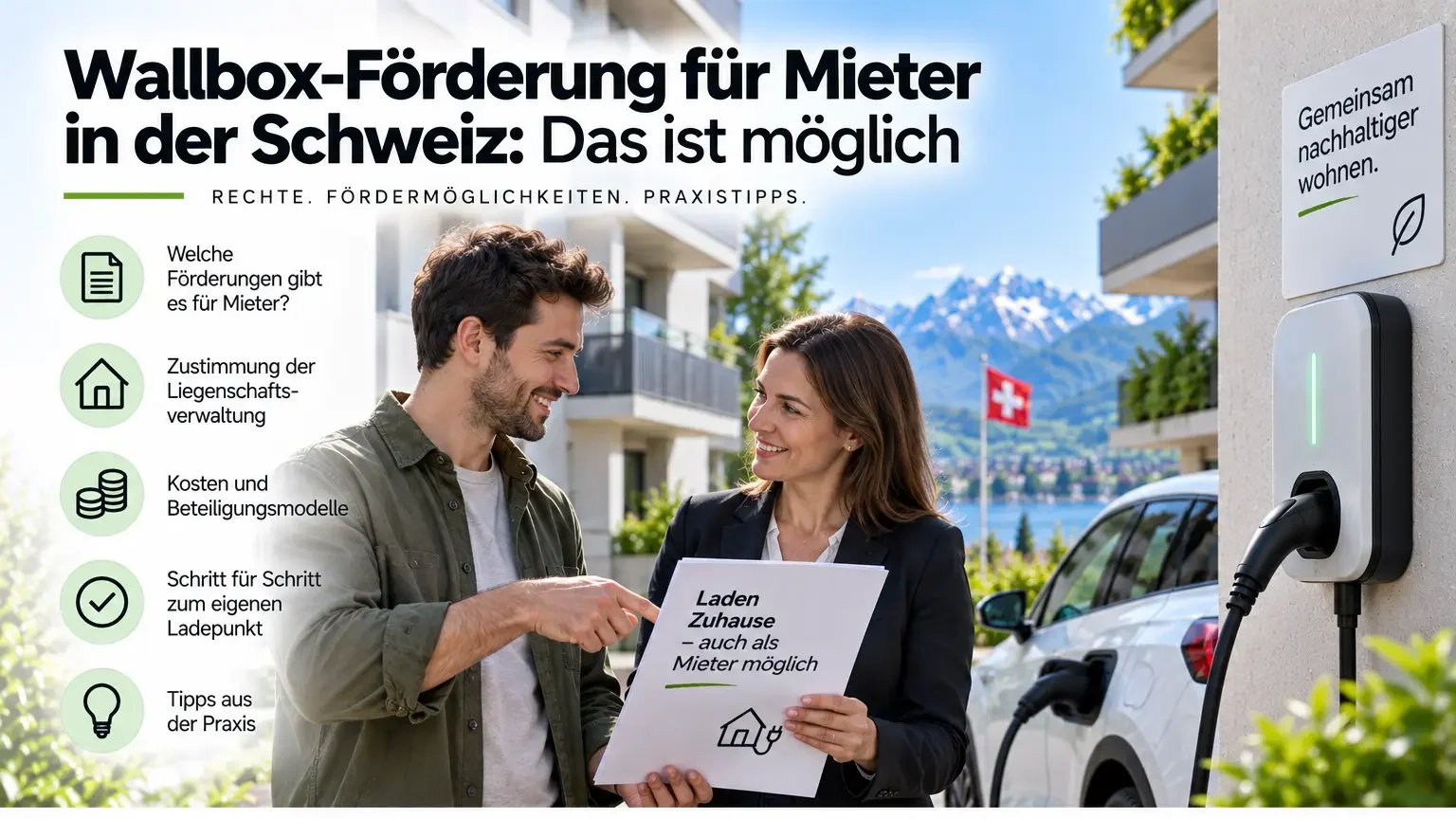 Wallbox-Förderung für Mieter in der Schweiz: Das ist möglich
