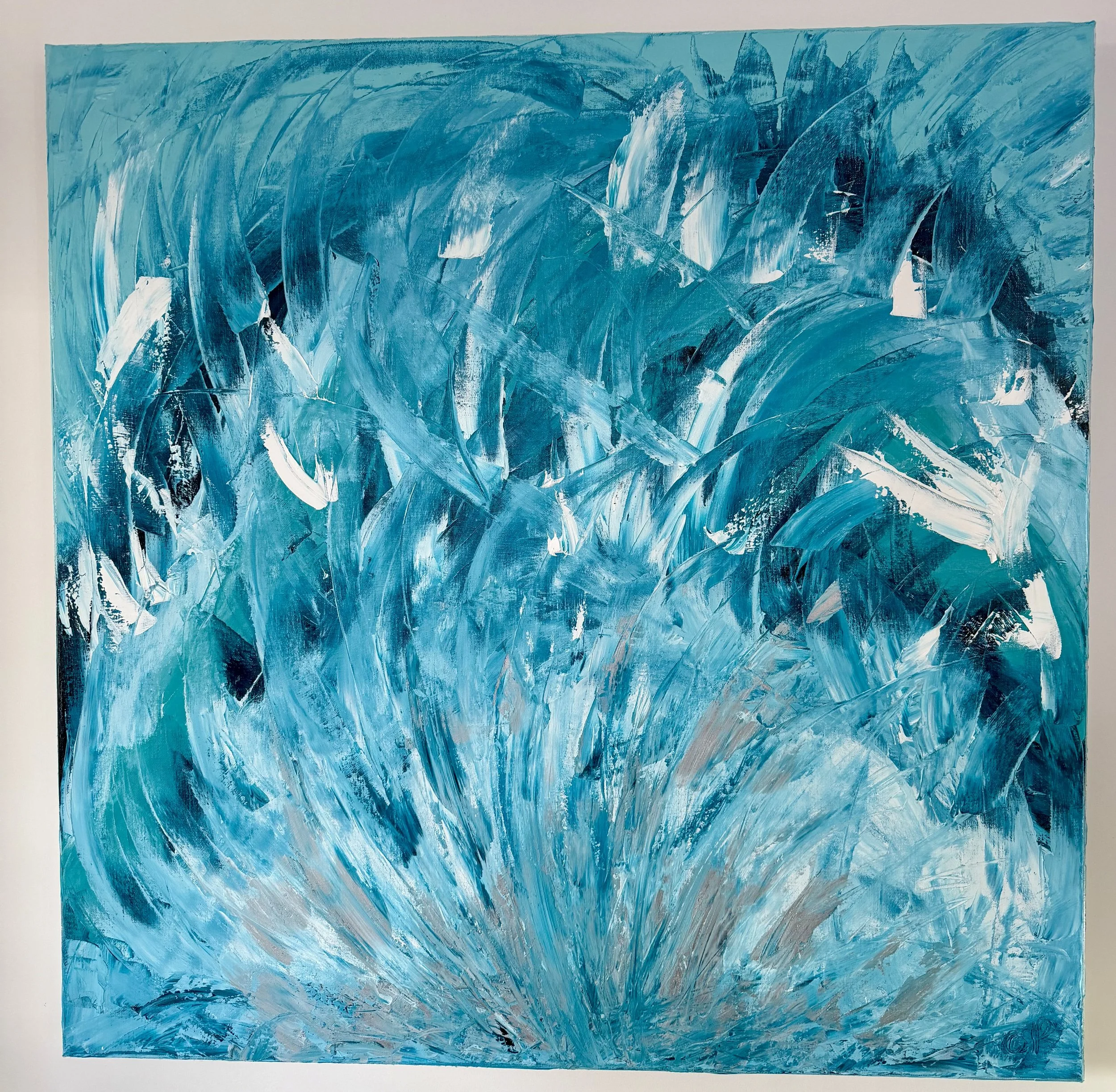 Deep breath by the Sea - original oil painting on canvas - 800mm x 800mm
