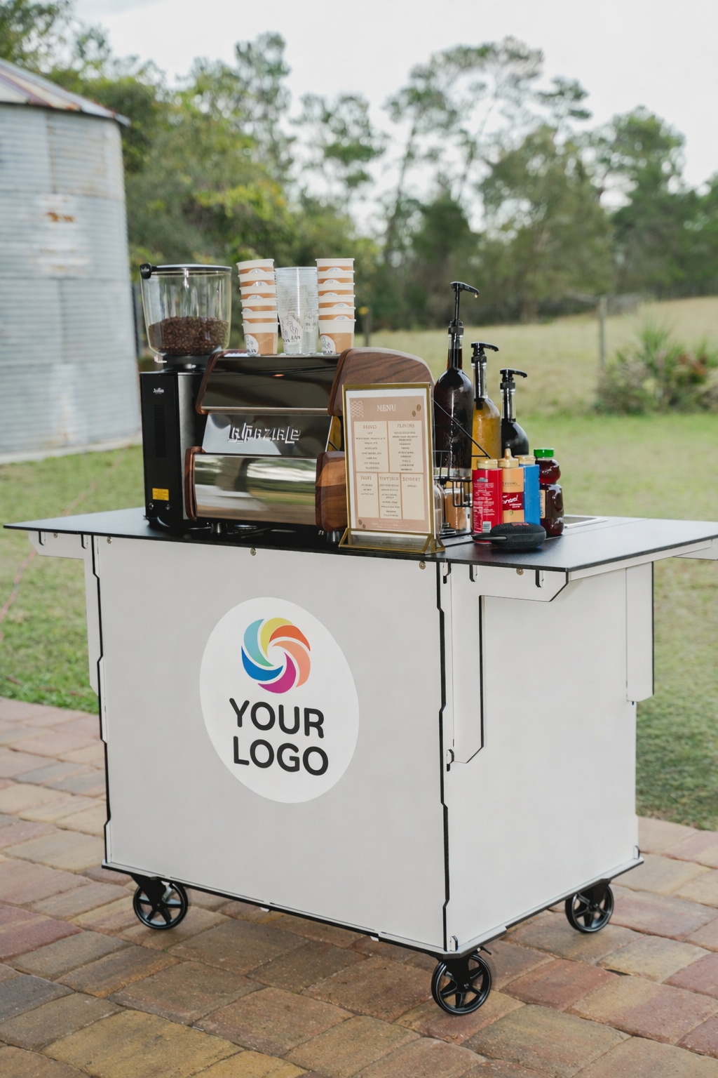 sample branded cart from conlan coffee
