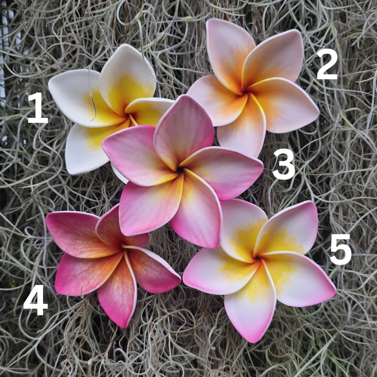3” Realistic Plumeria Hair Pick