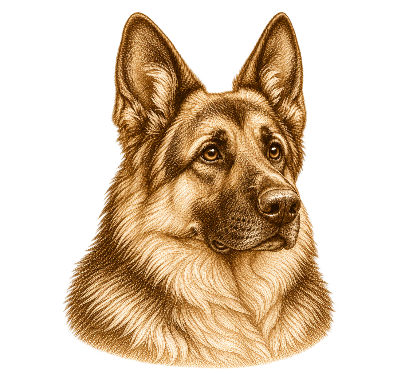 Illustration of a German Shepherd