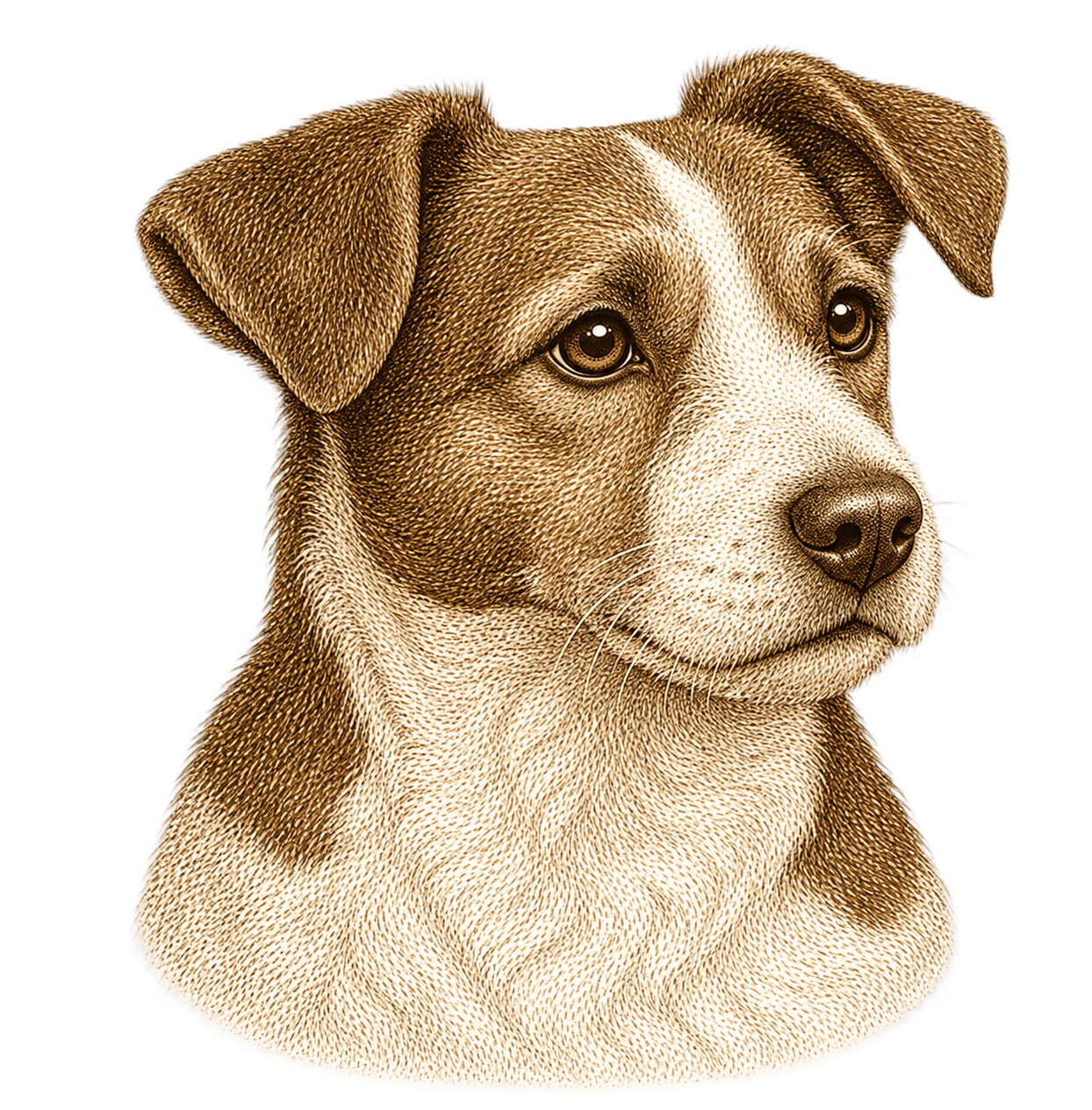 Engraved illustration of a Jack Russell