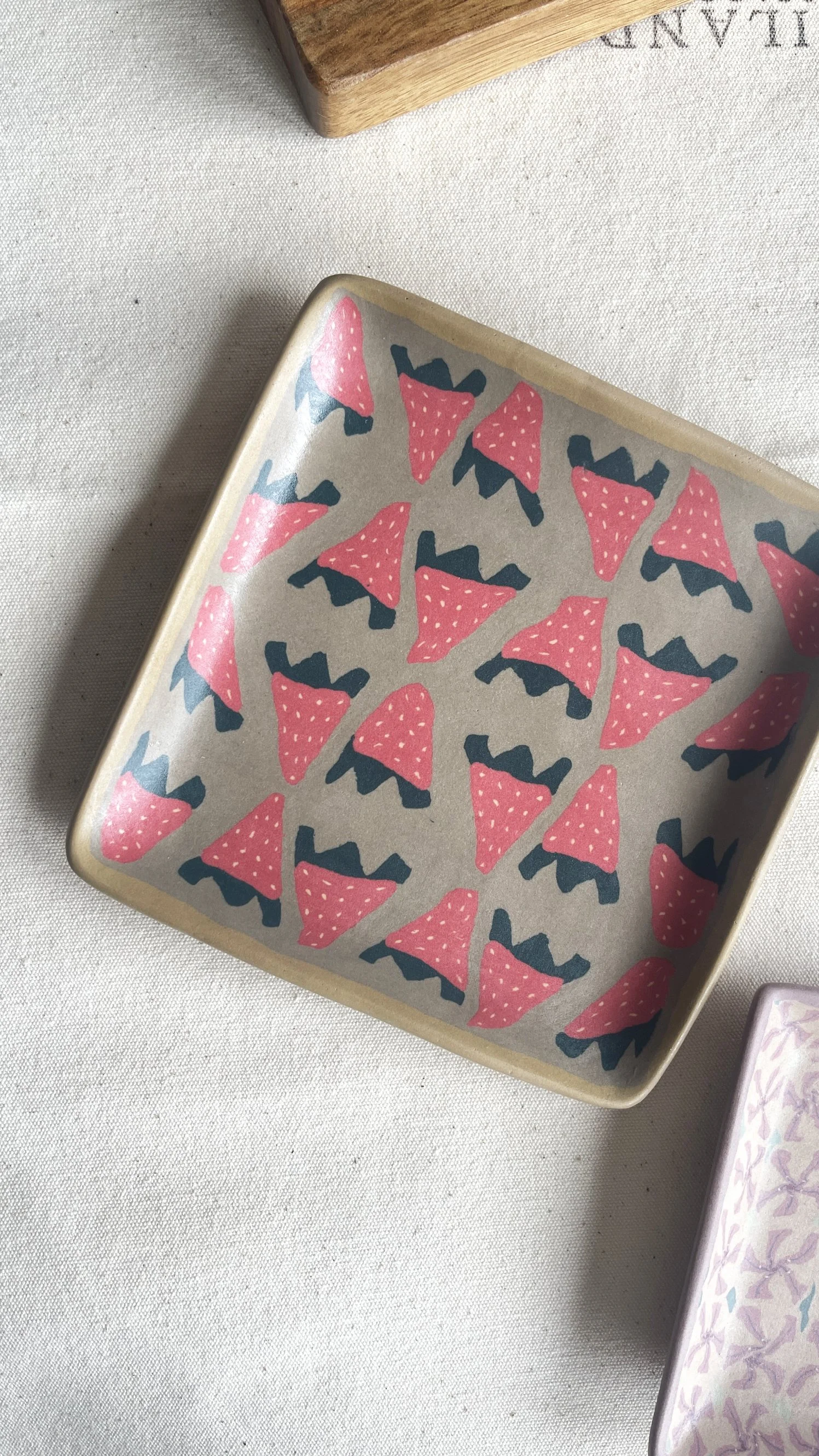 Strawberry Tray- Taiwanese Nerikomi Ceramic