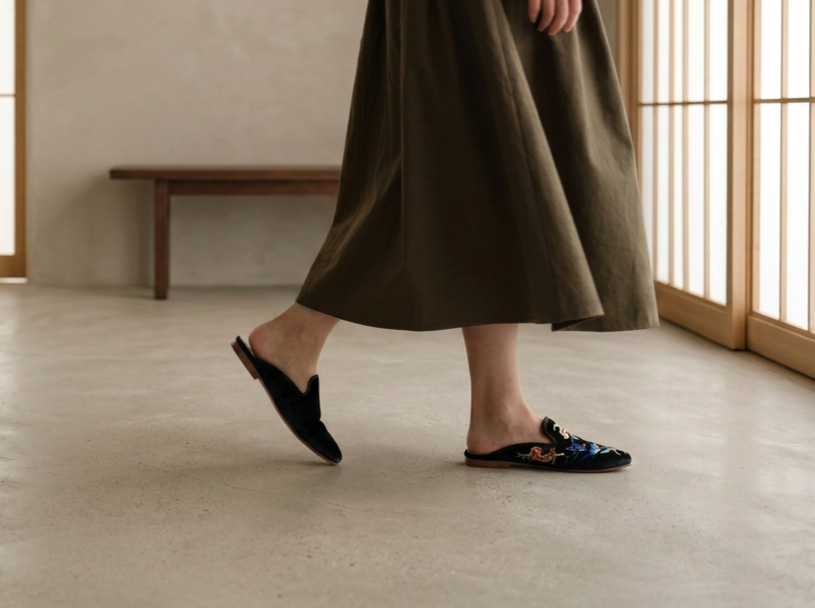 embroidered loafer shoes