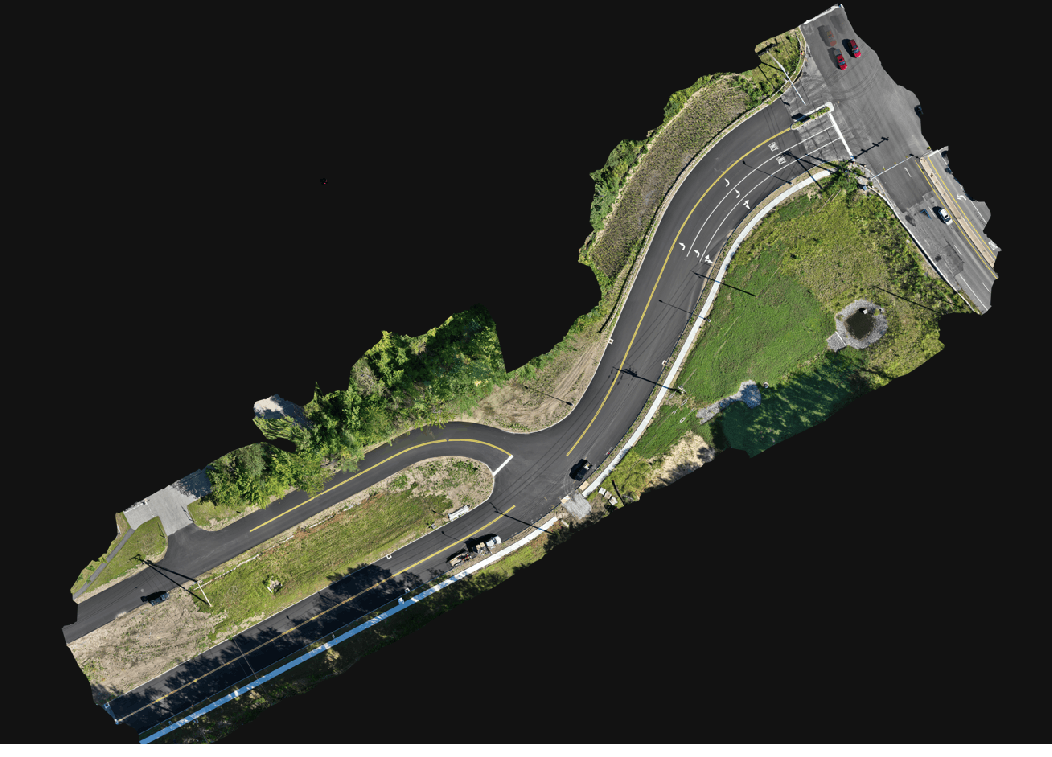 Pre-construction baseline orthomosaic pavement image
