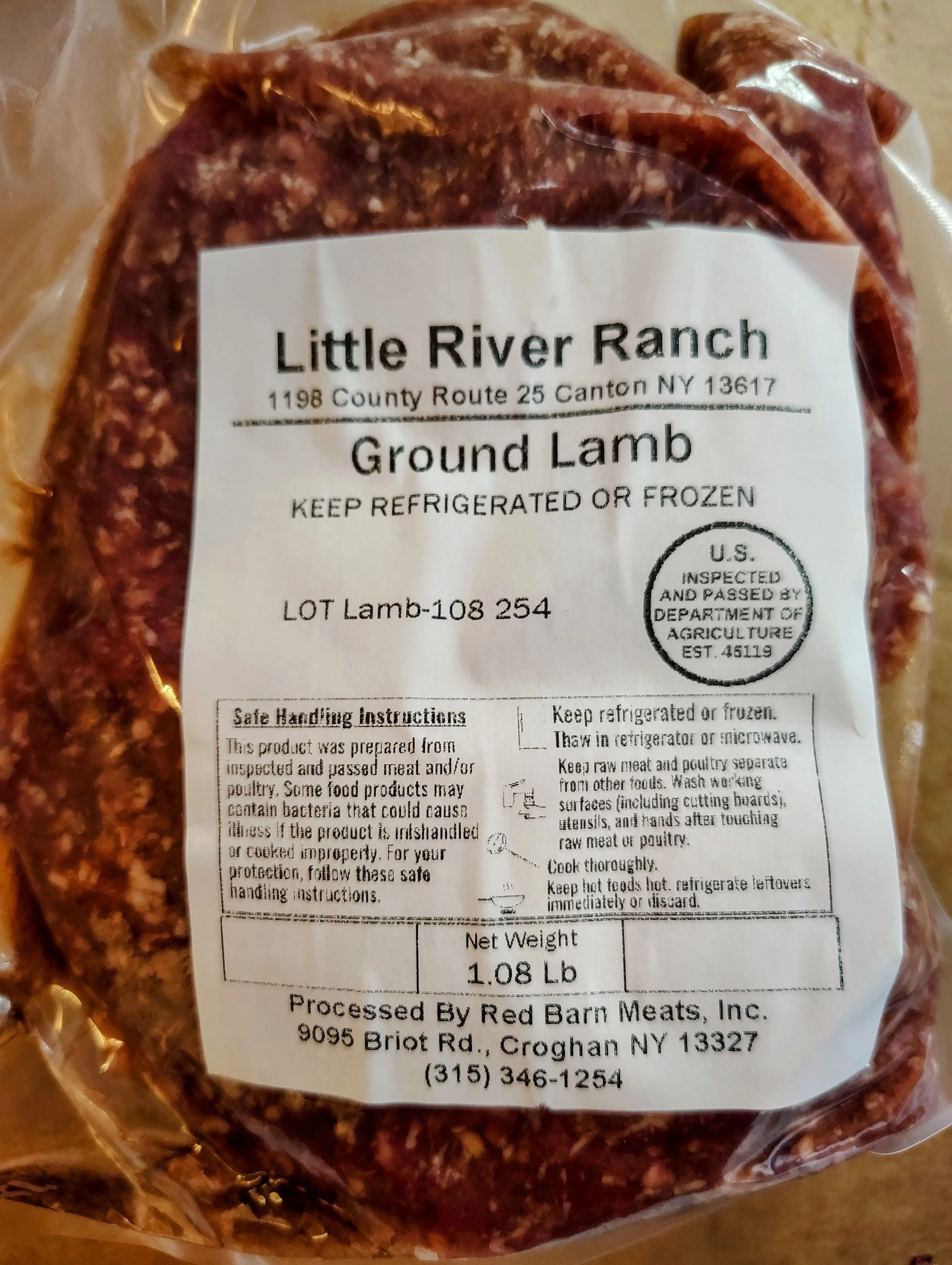 Ground lamb - 1 lb