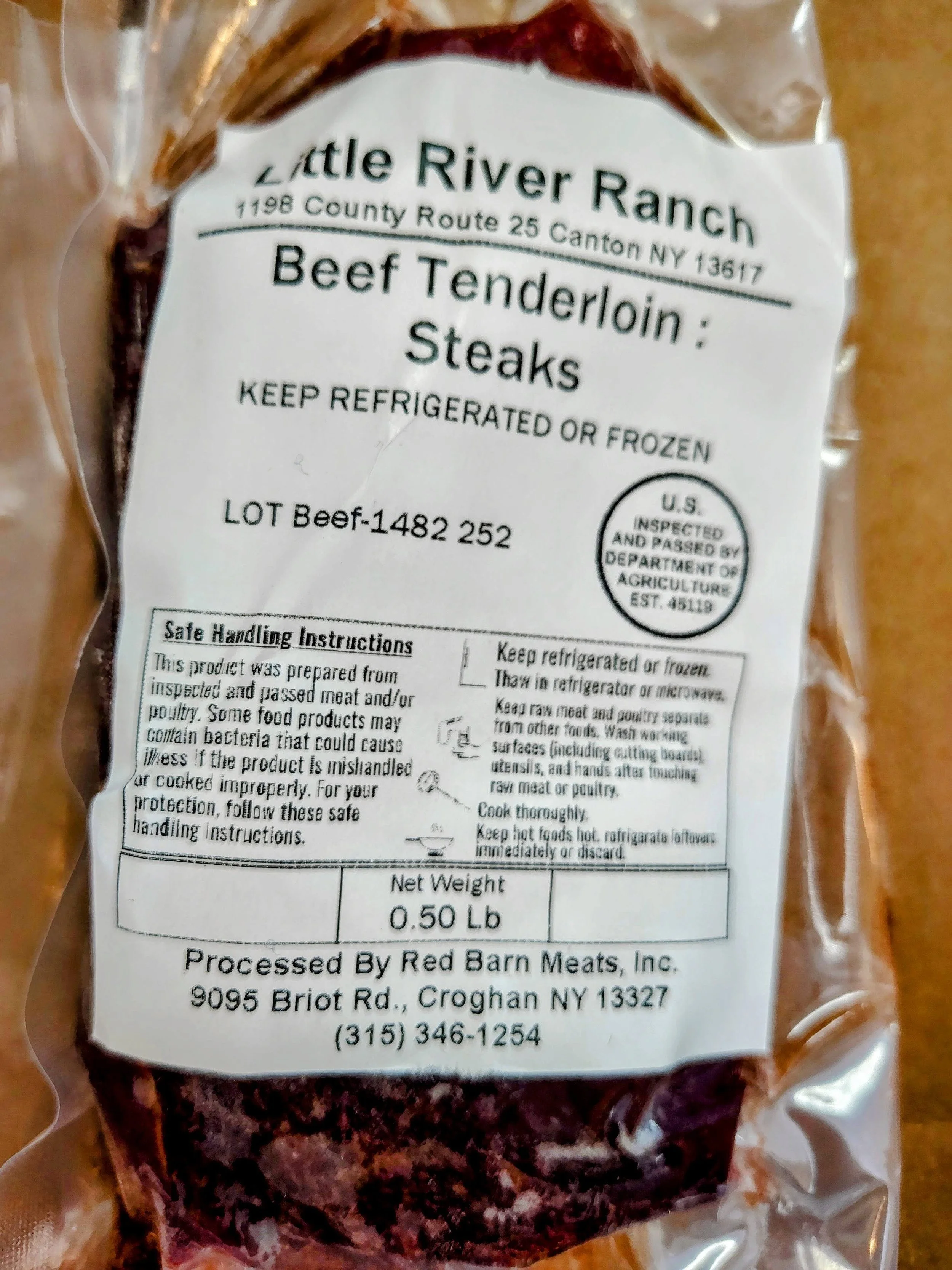 Beef Tenderloin Filet (~0.5 lbs)
