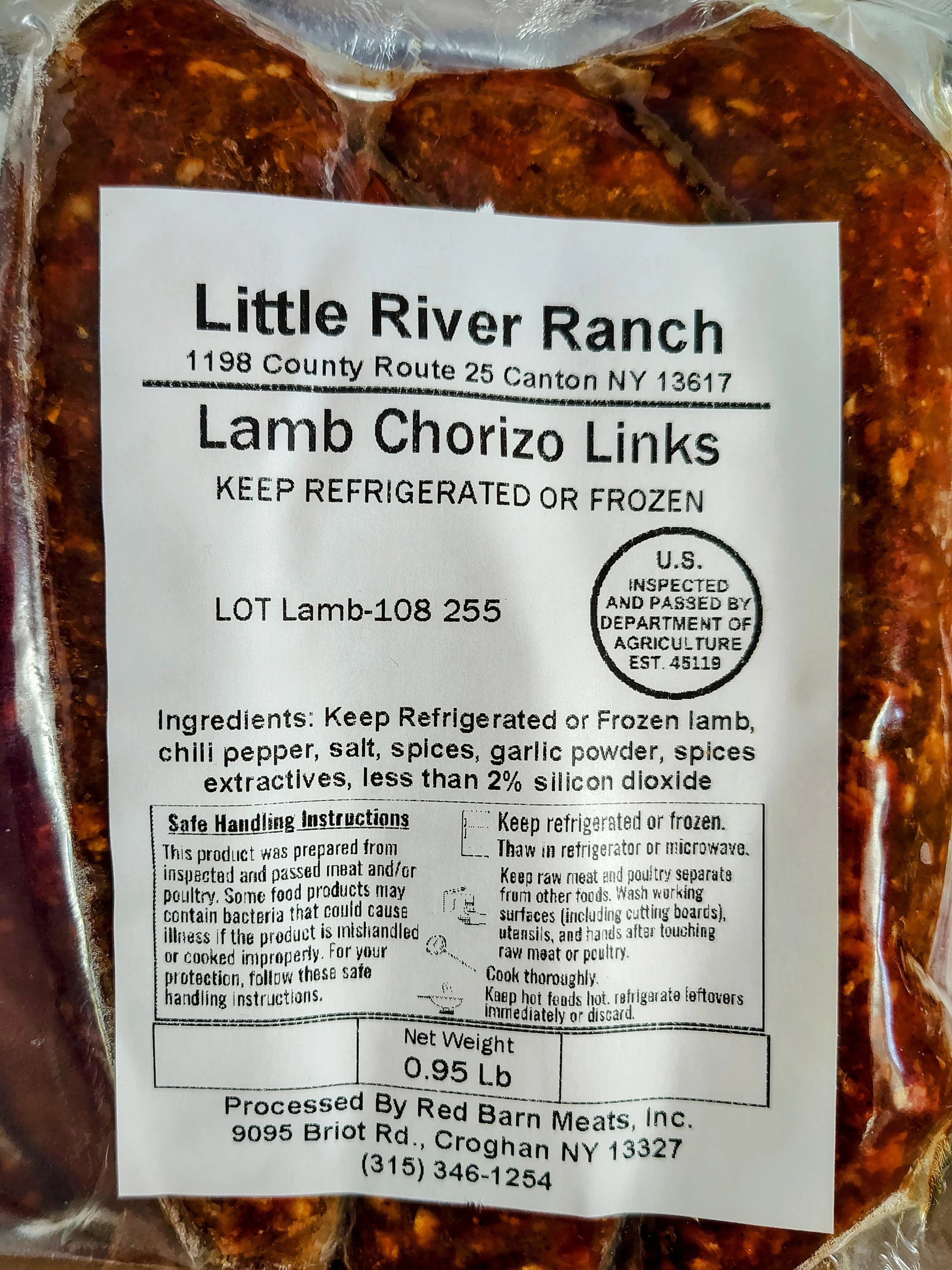 Lamb Chorizo Links (4 per pack)
