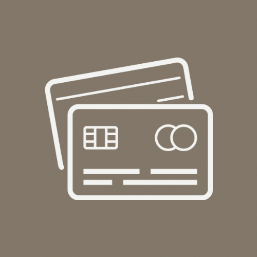 Illustration de deux cartes bancaires, une devant l'autre, sur un fond gris