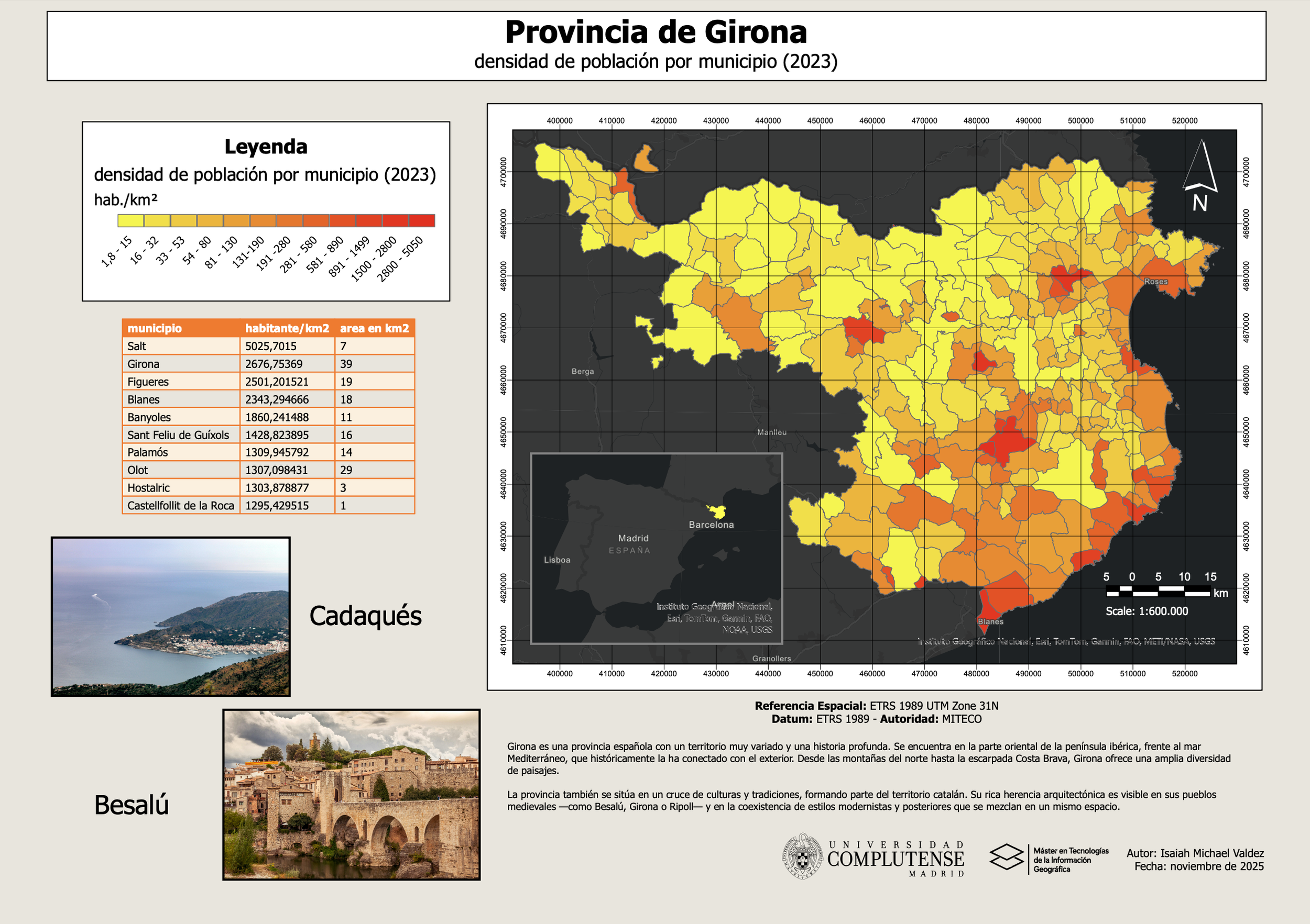 Map: Population Density in Girona Province
