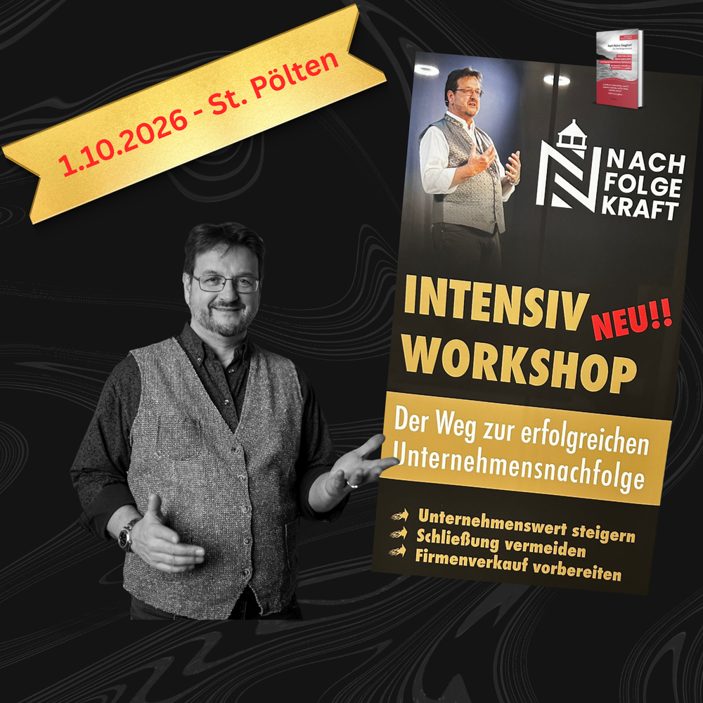 1. Oktober 2026 – Intensiv-Workshop zur Unternehmensnachfolge im Raum St. Pölten