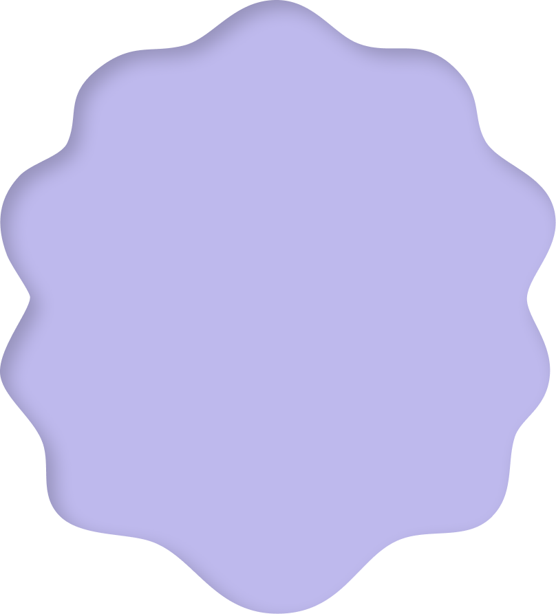 A purple scalloped button