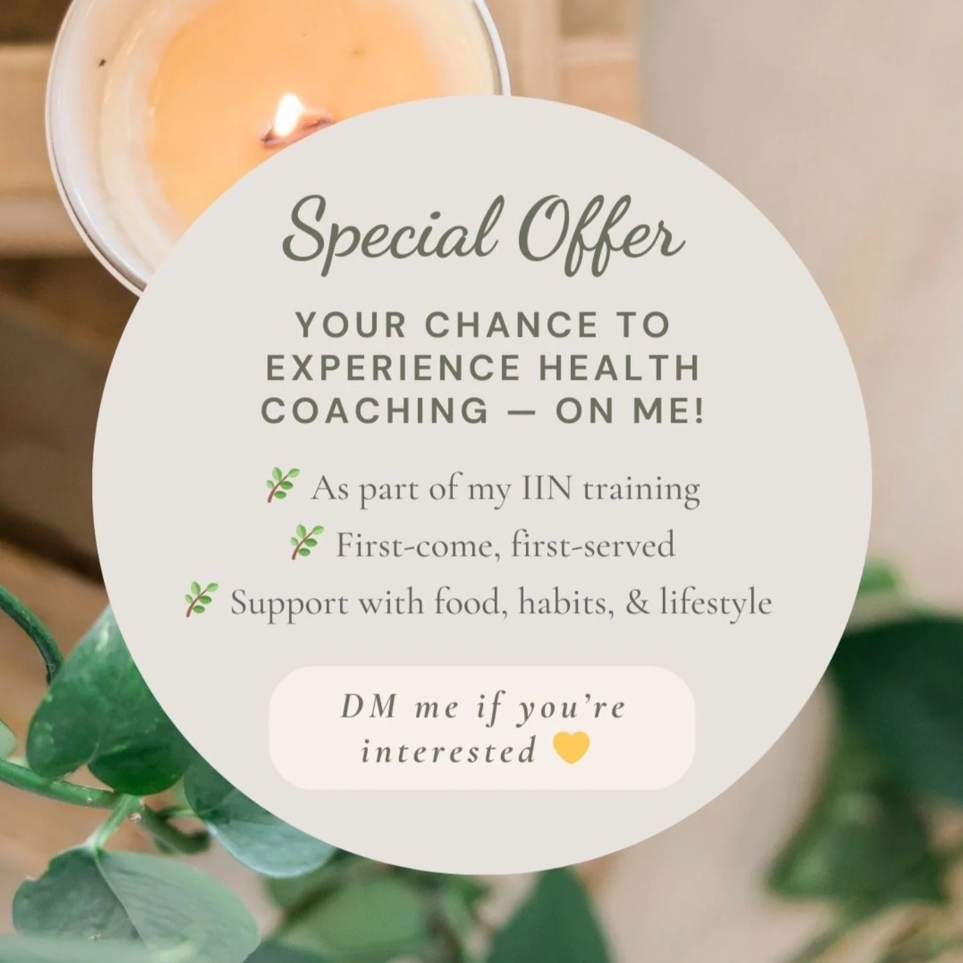 🌿 Opening up one more free health coaching spot 🌿

This is a free coaching experience while I finish my training at @nutritionschool.

If you&rsquo;ve been wanting more support, accountability, or just someone to talk things through with, feel free