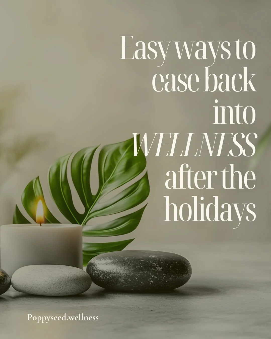 If you&rsquo;re easing back into routine after the holidays, start small. 🤍

Go to sleep a little earlier.
Hydrate well.
Move gently.
Get outside.
Eat nourishing meals.
Practice gratitude &mdash; especially during these darker winter days.

Wellness