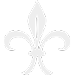 A fleur-de-lis symbol in black and white.