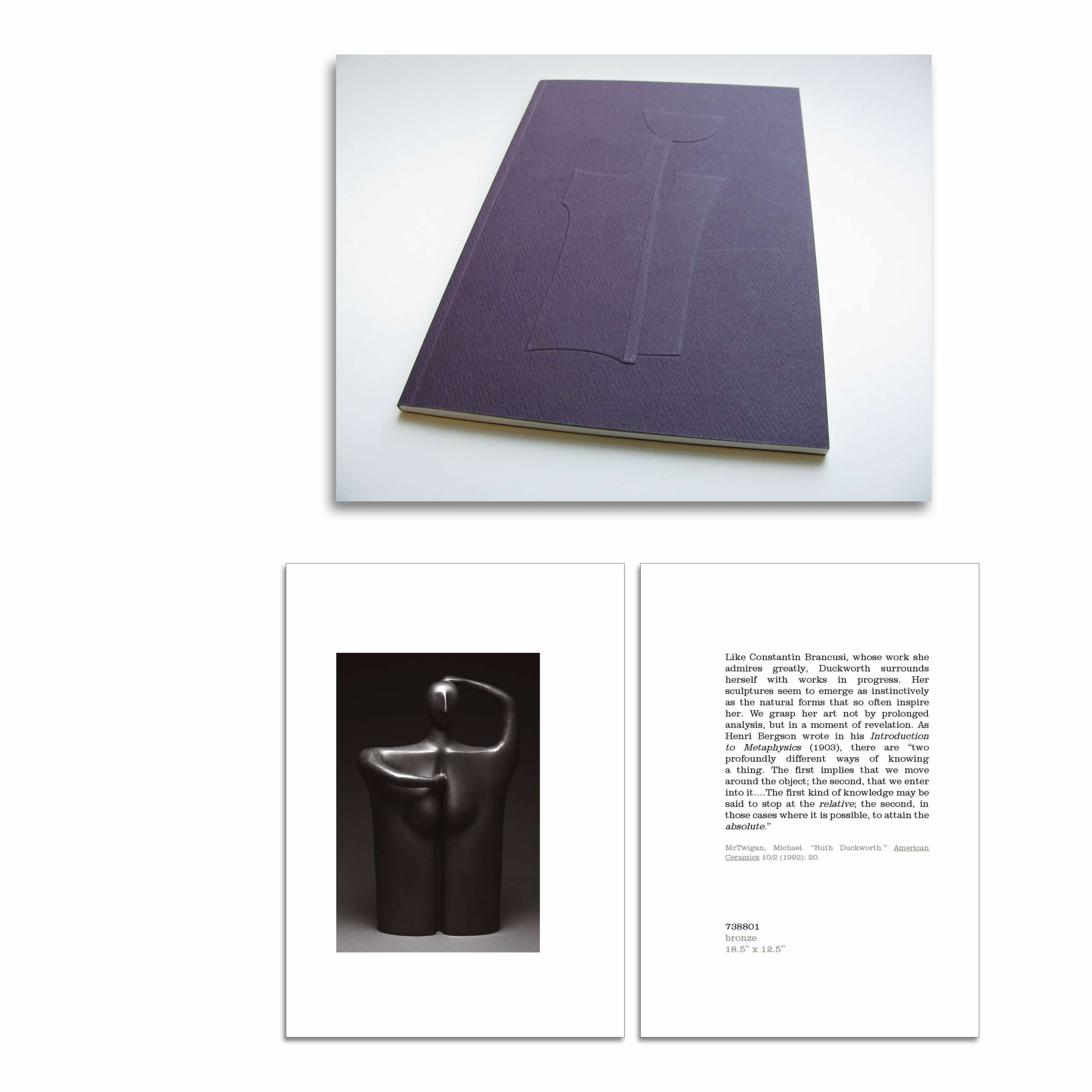 Embossed Booklet for Ruth Duckworth Statue Dedication at Doudna
