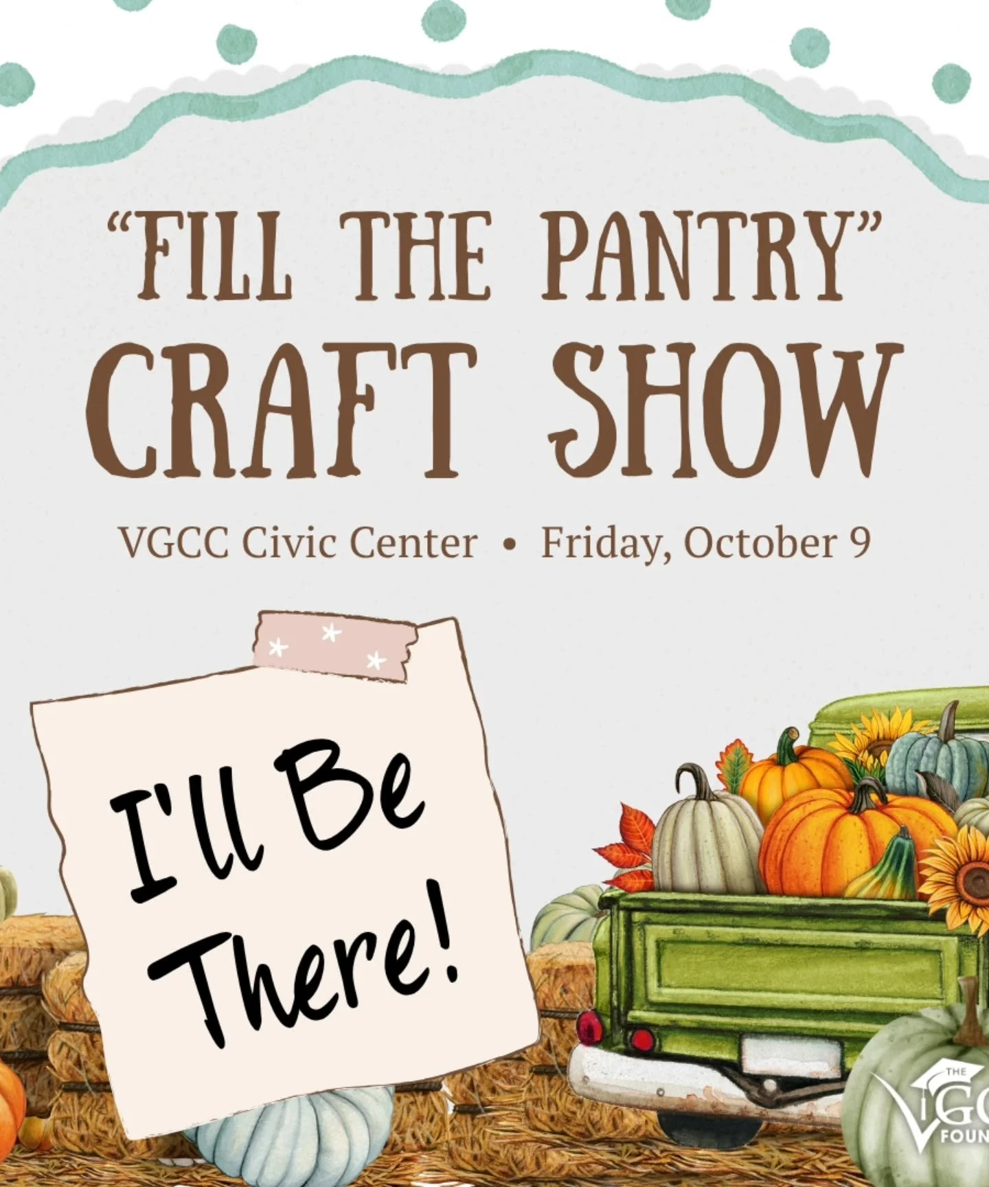 ONE WEEK!!! Come see me and support the Vance-Granville Community College Food Pantry!
