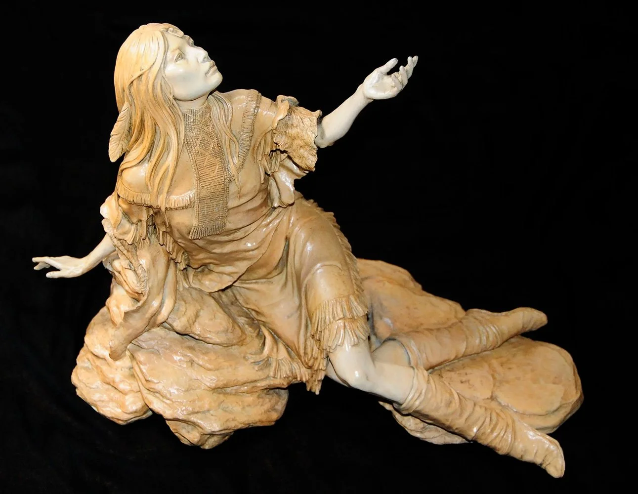 Lady of the Pearl by Chuck and Vicky Oldham. We worked as a team to create this sculpture, from a proposal with illustrations to the finished bronze.