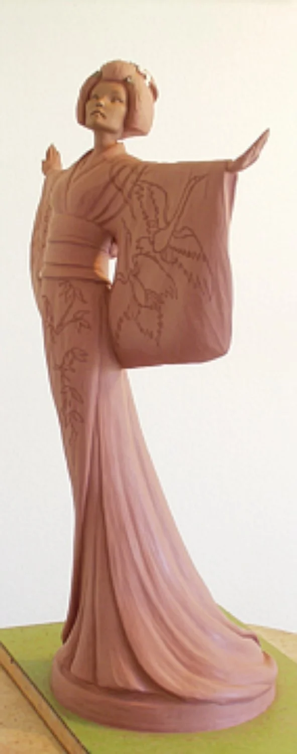 Vicky Oldham designed and sculpted this 30 inch high clay model  for United Design, a giftware company located in Norman, Oklahoma in the early 2000s.
