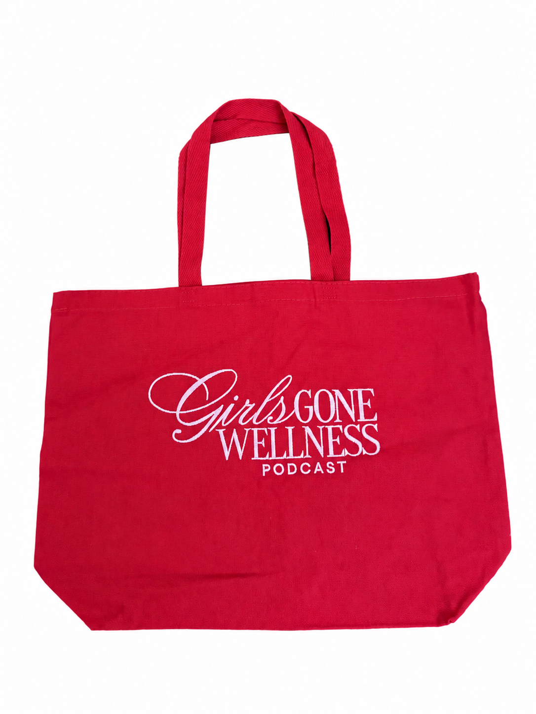 Red and pink wellness tote bag