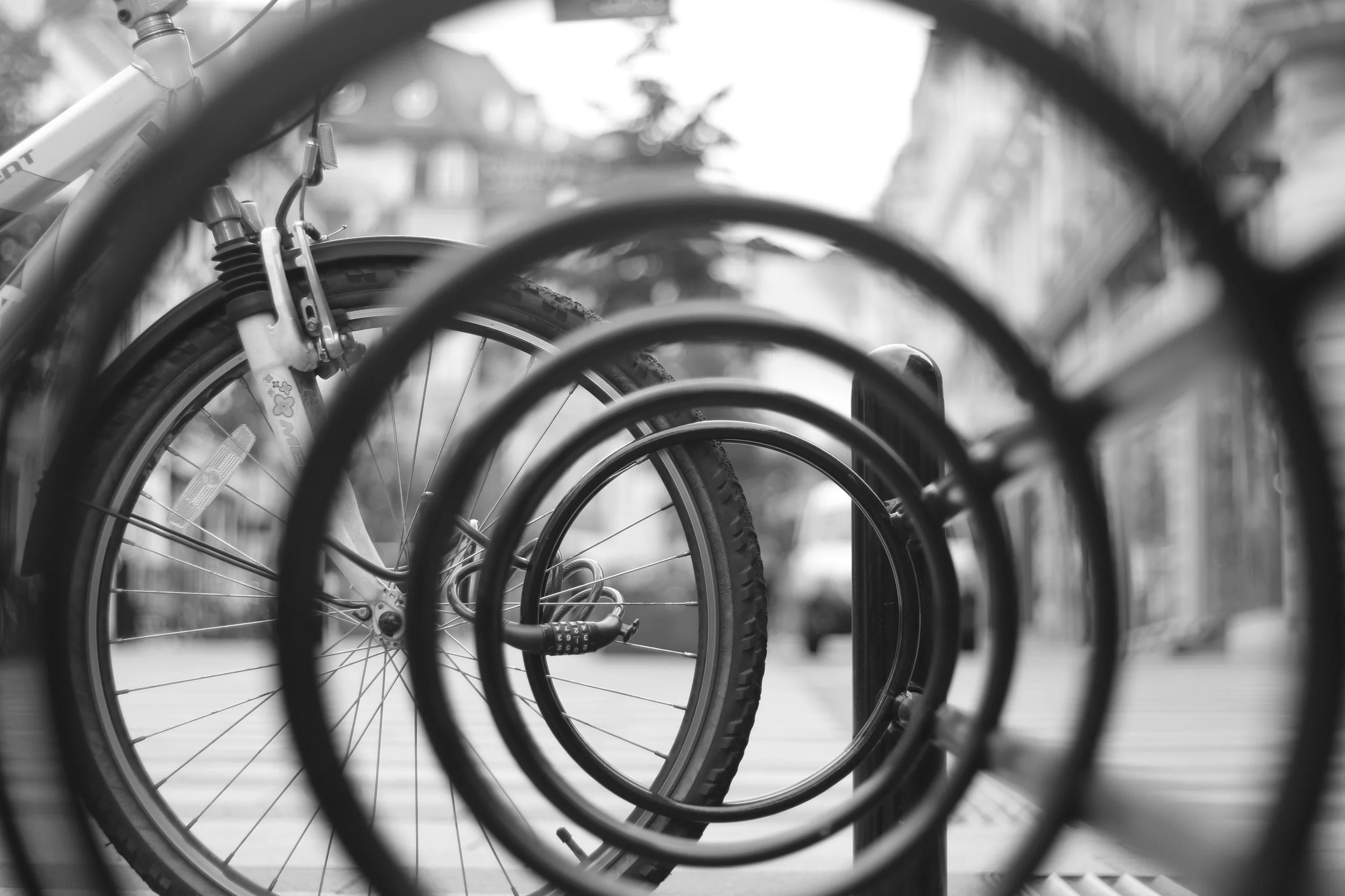 Cykelstativ fra cyklens vinkel 