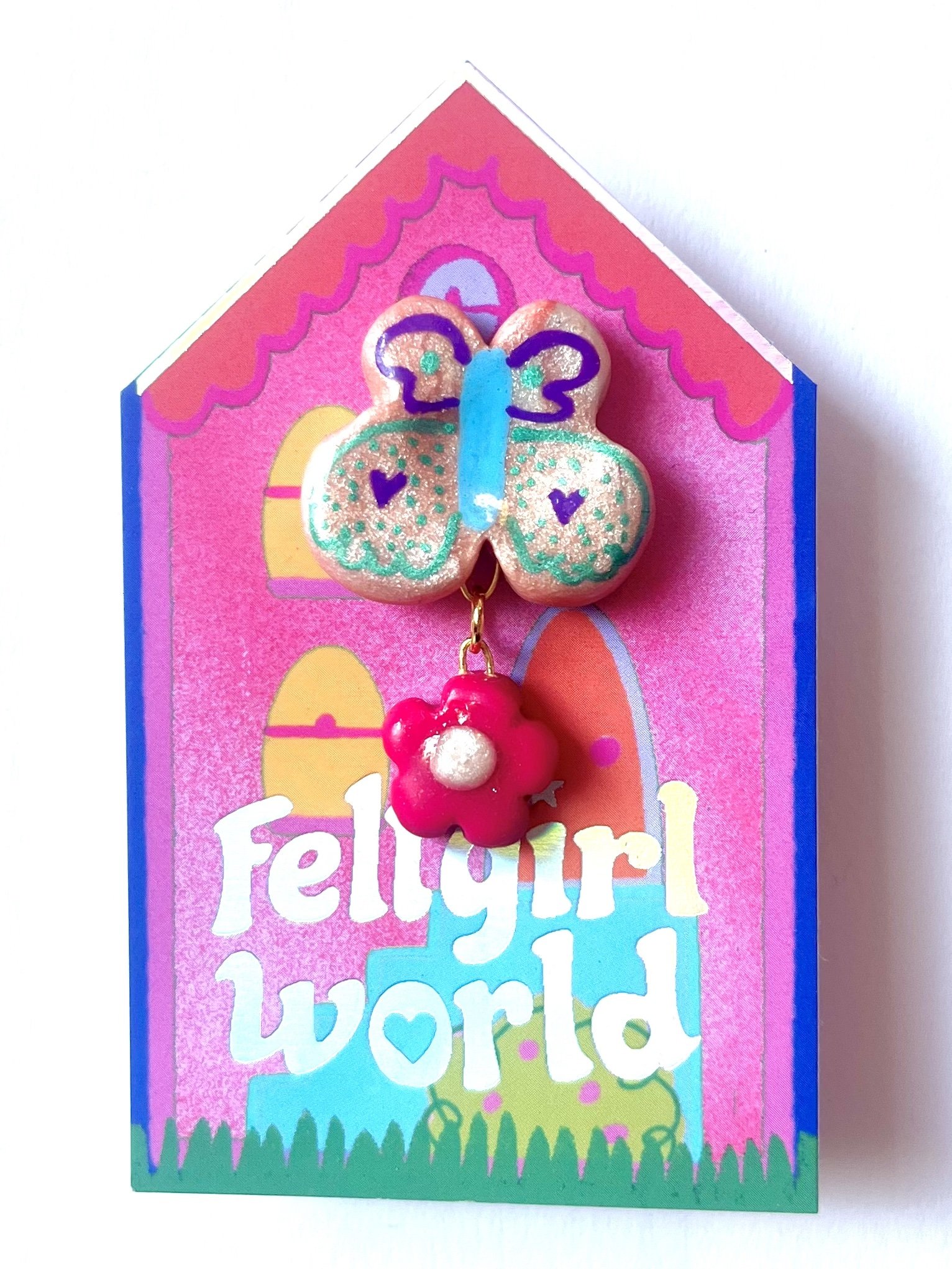 feltgirlworld Butterfly Flower Pin