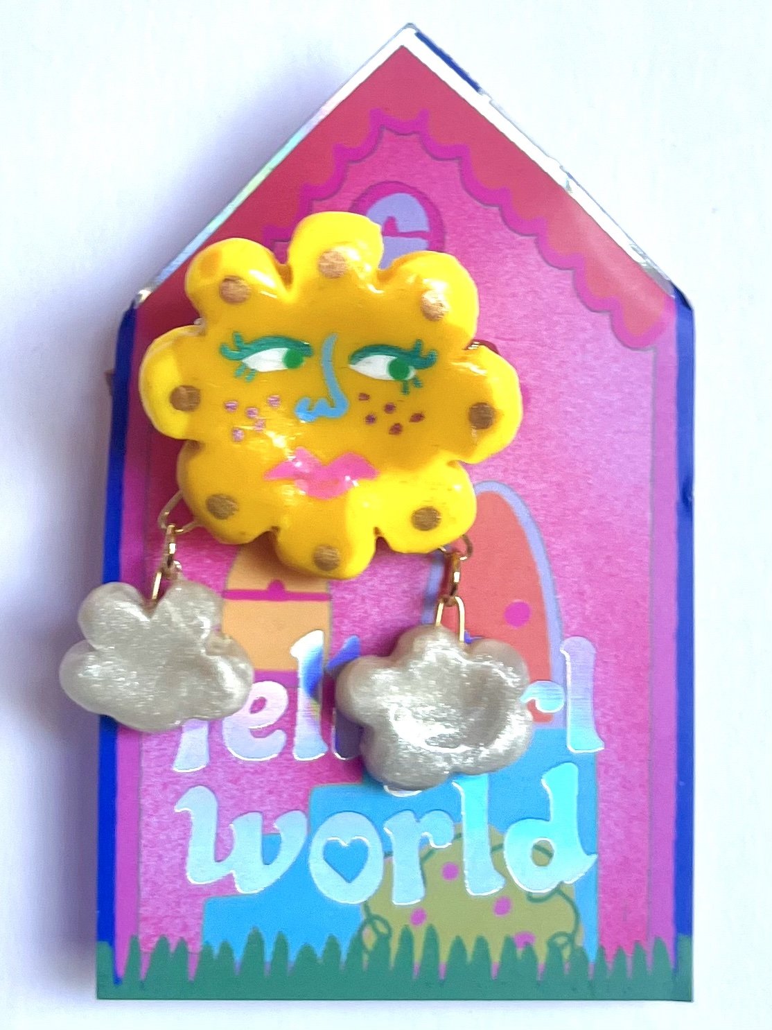 feltgirlworld Sun Clouds Pin