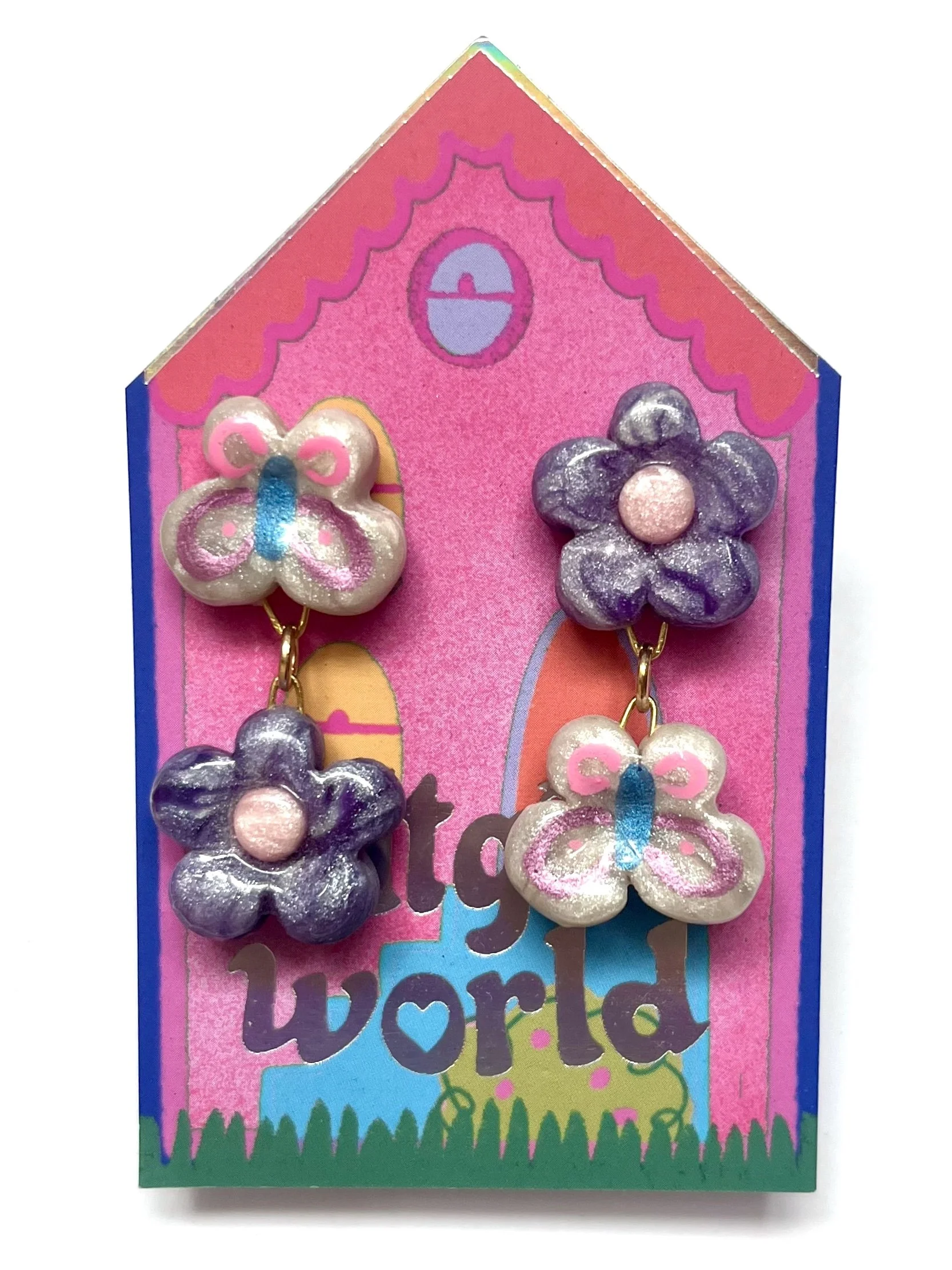 feltgirlworld Butterfly Flower Studs