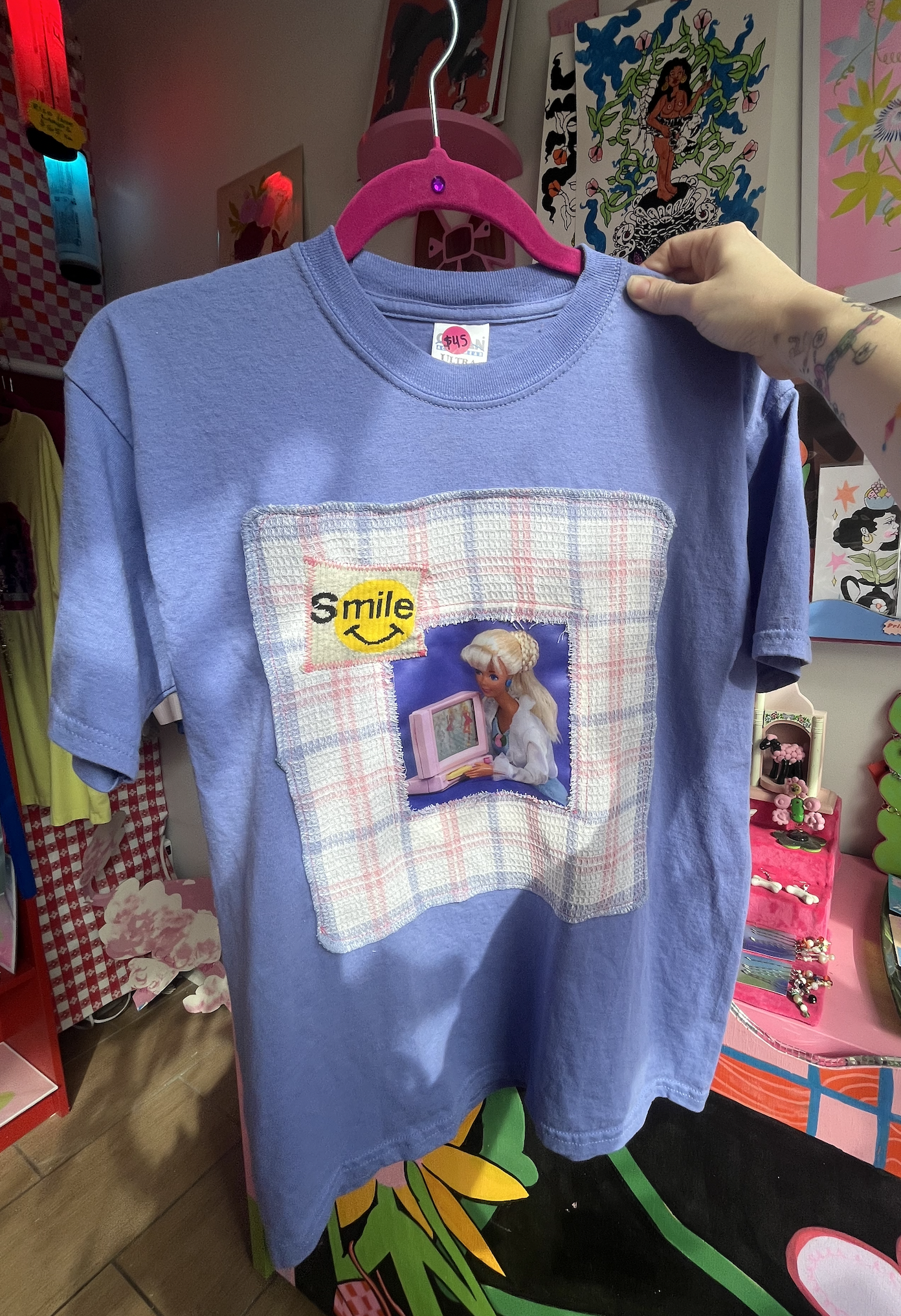 feltgirlworld Smile Quilted T Shirt