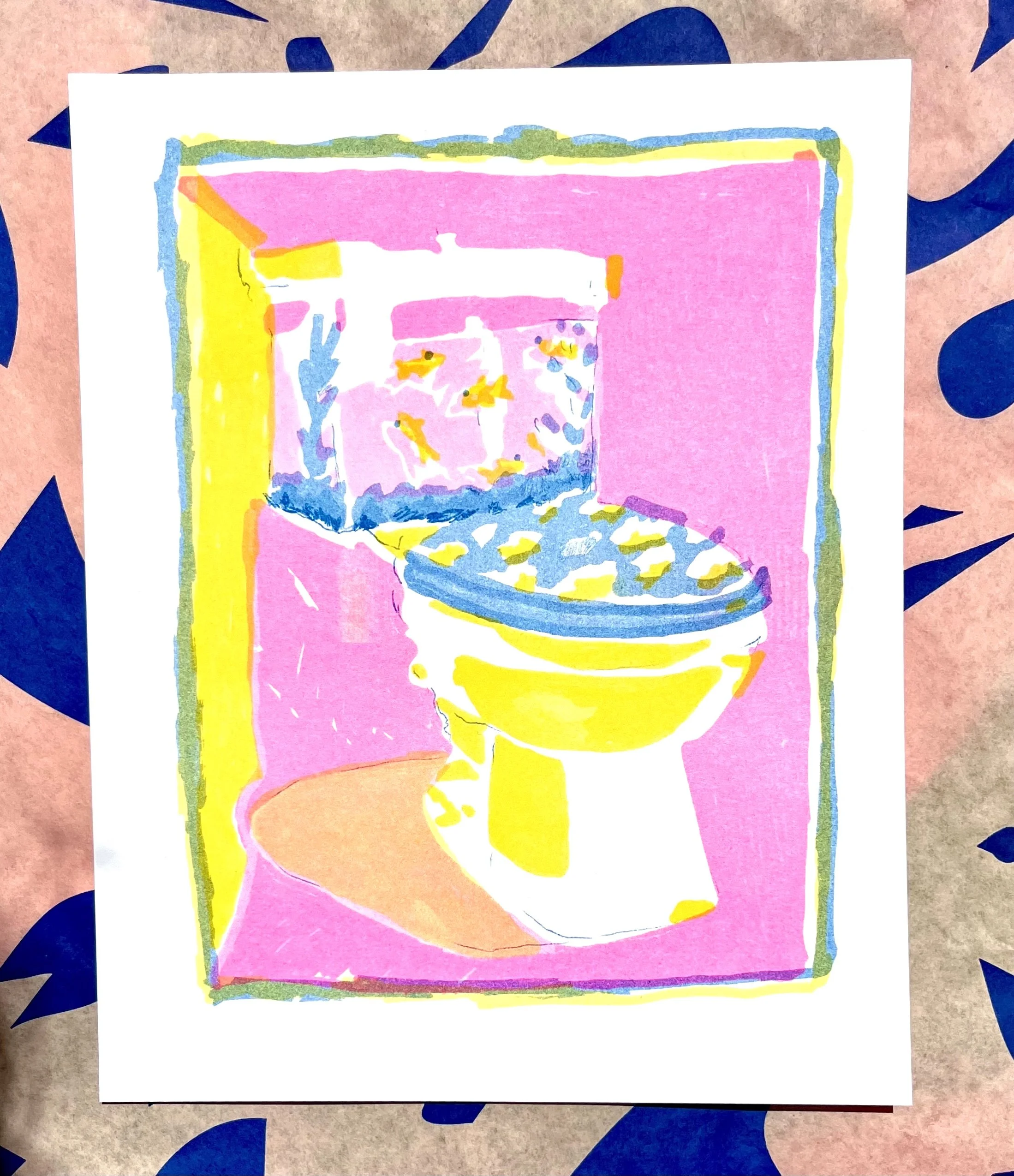 Olivia Comai One Fin In The Grave Riso Print