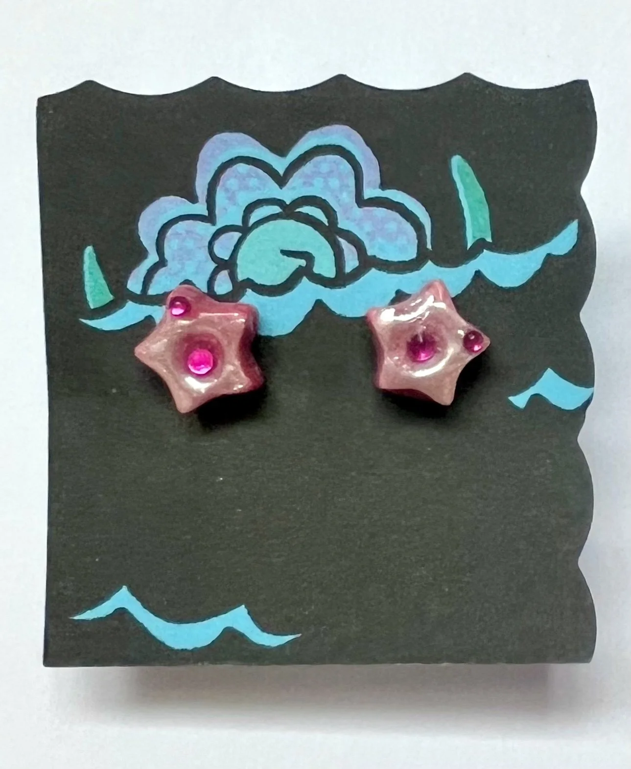 feltgirlworld Tiny Chrome Star Studs
