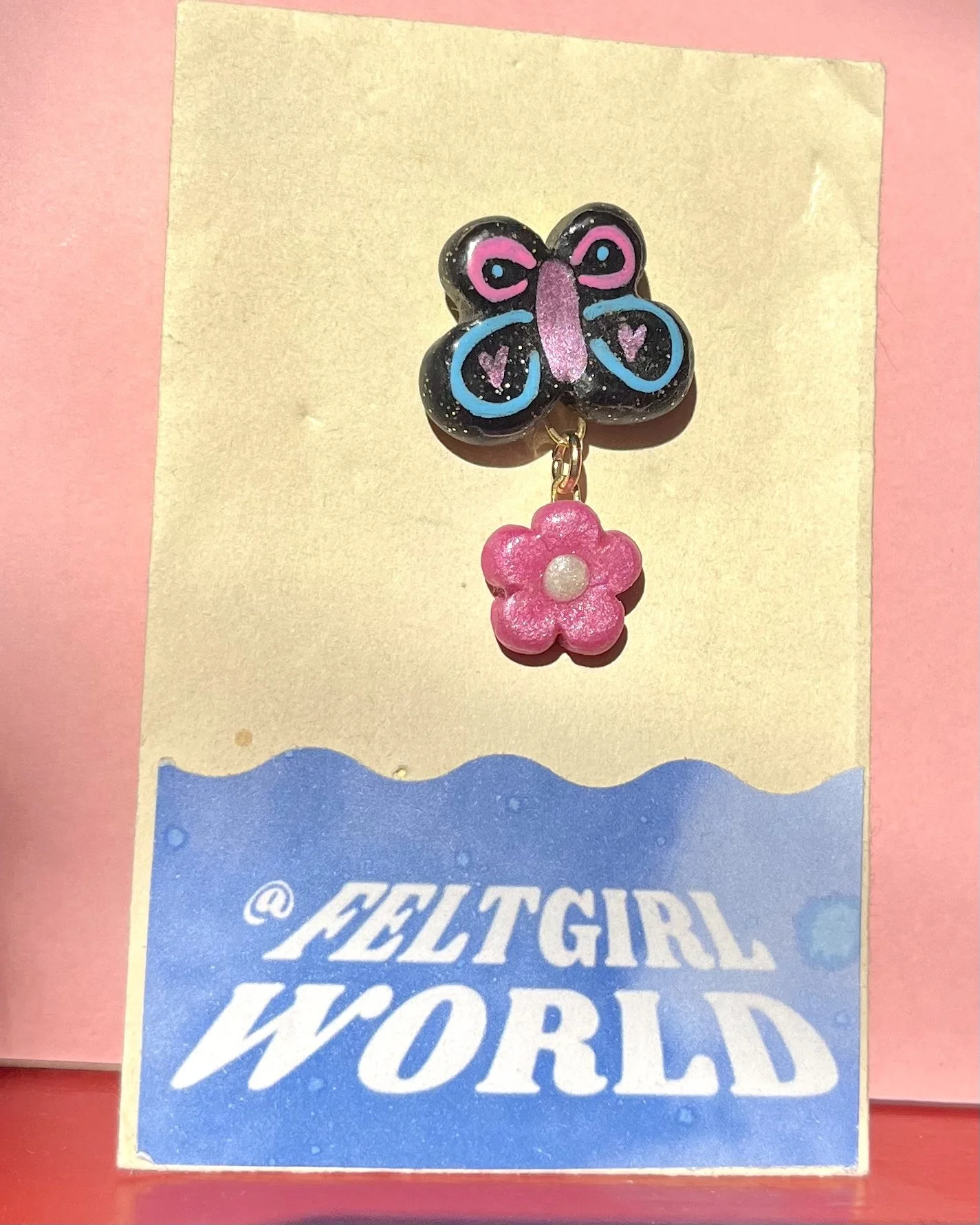feltgirlworld Butterfly Flower Pin