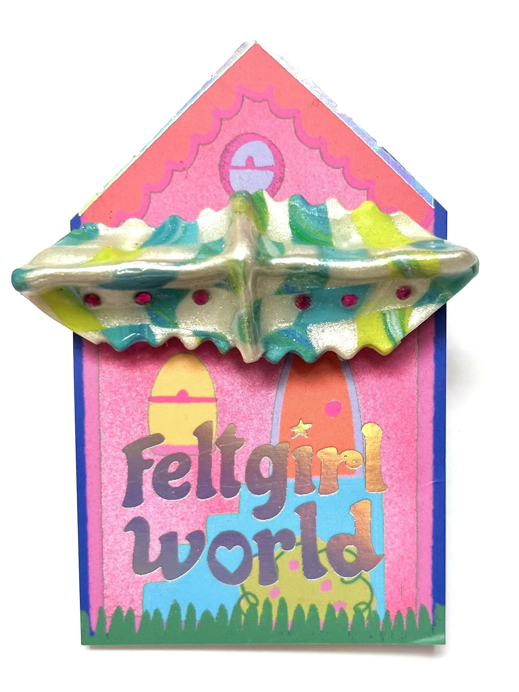 feltgirlworld Checker Zigzag Barrette