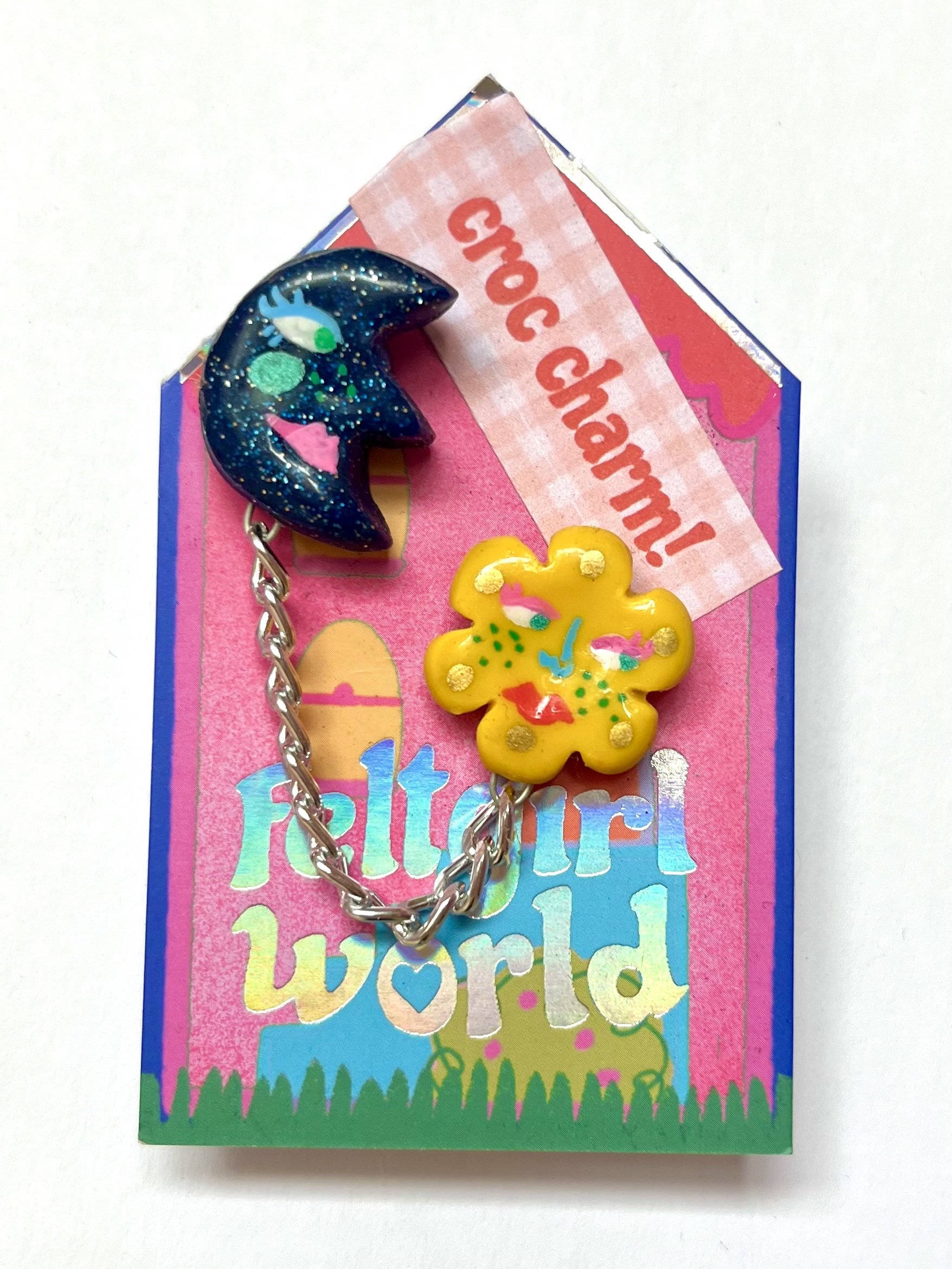 feltgirlworld Sun Moon Croc Charms